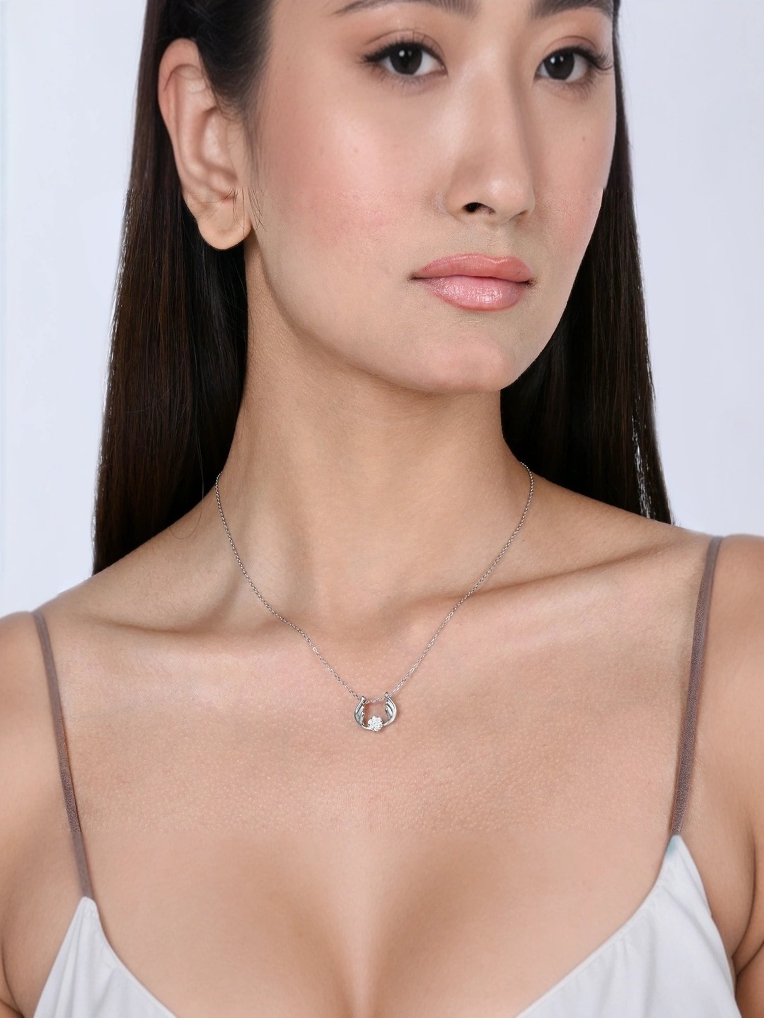 Touch925 Sterling Silver Forest Antlers Pendant Set For Women