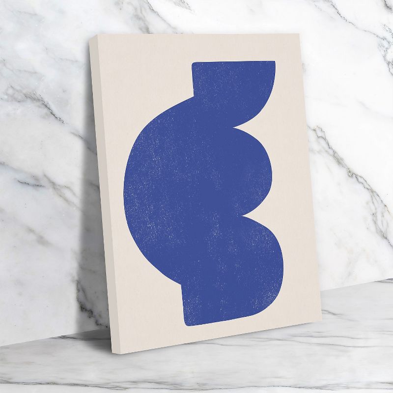 Americanflat Abstract Blockprint Blue by Roseanne Kenny Wall Art Canvas - 11" x 14"