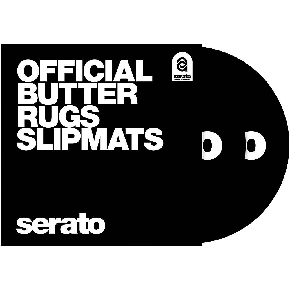 Serato OSA-SM-BLK-BR 12 in. Butter Rug Slipmats, Black