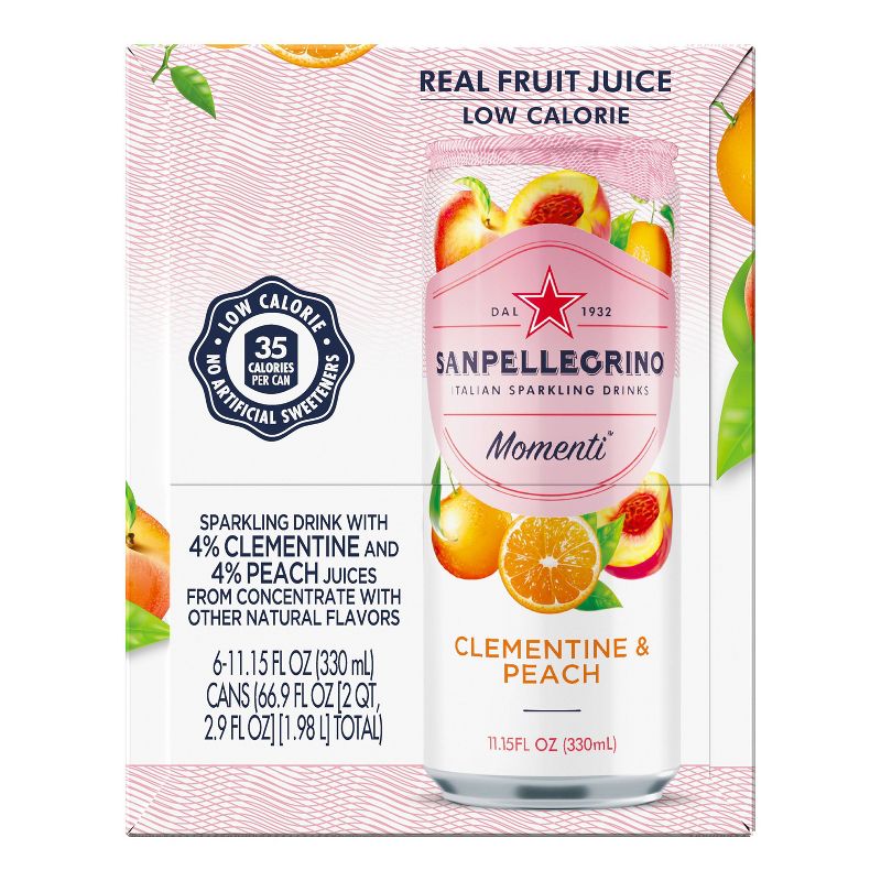 Sanpellegrino Momenti Clementine & Peach - 6pk/11.15 fl oz Cans