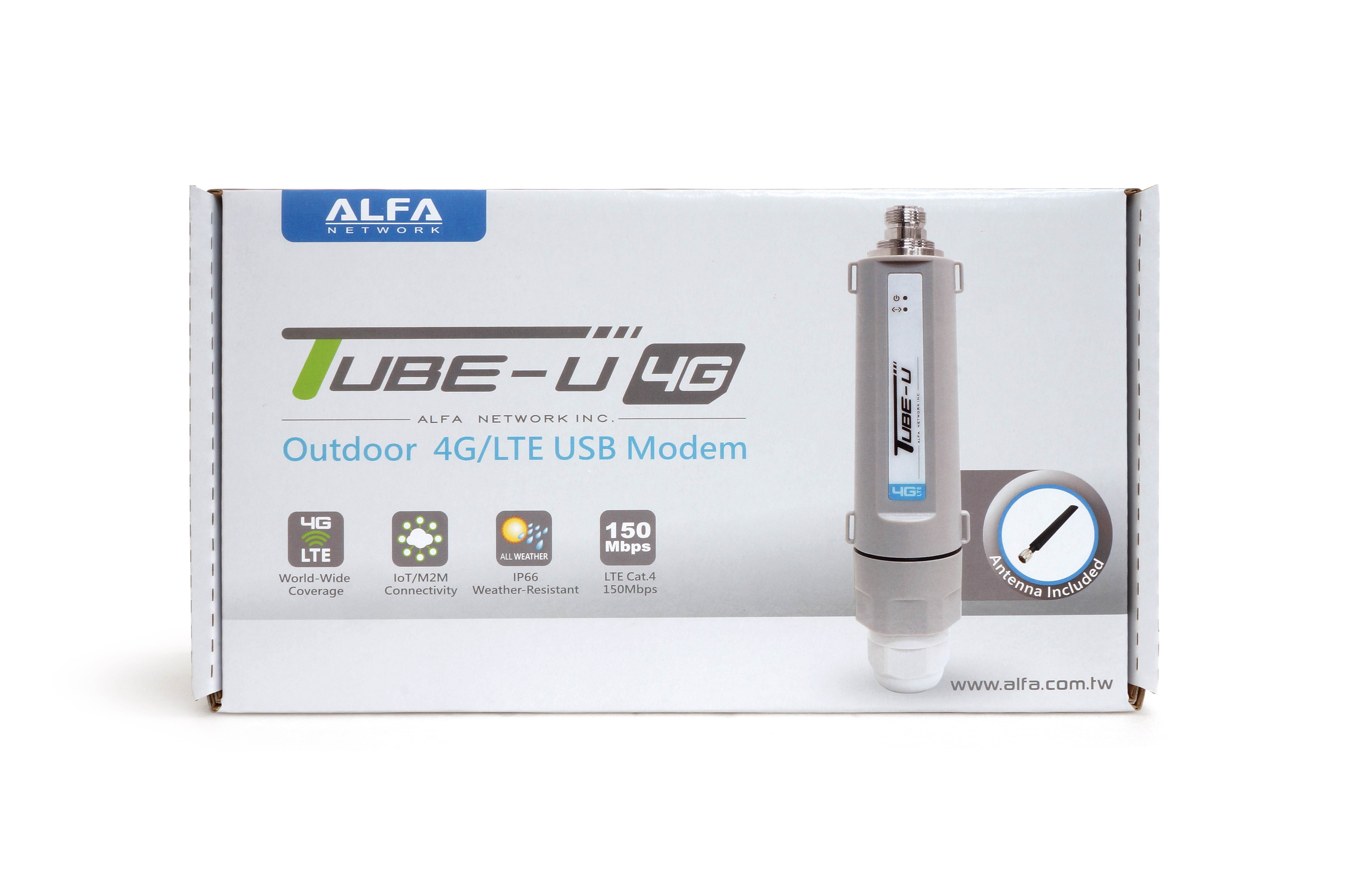 ALFA Tube-U4G Global v2 4G/LTE Outdoor USB Modem