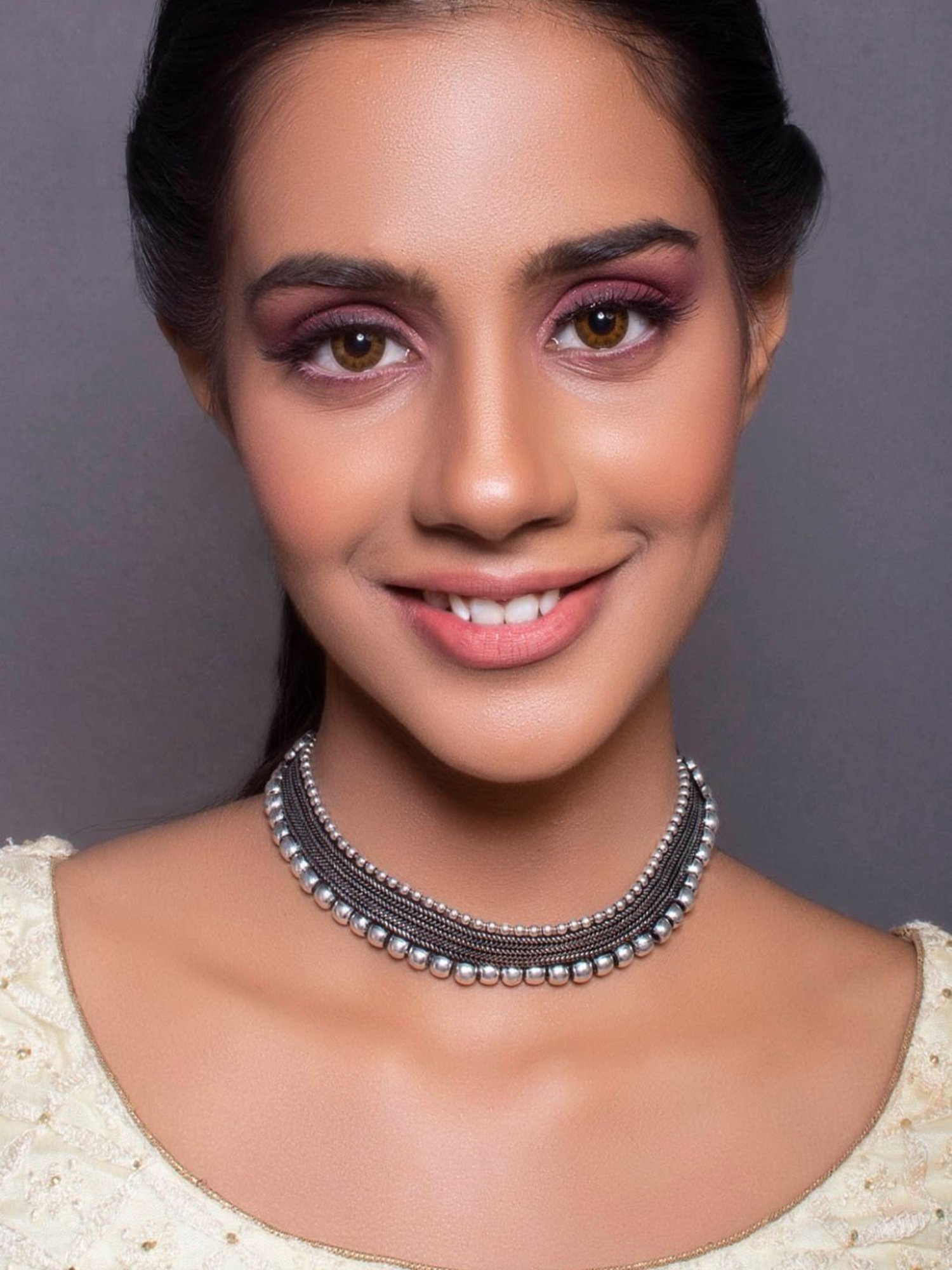 Fida Oxidized Silver-Plated Ethnic Traditional Choker Necklace for Women