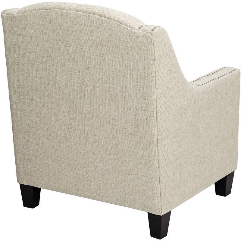 55 Downing Street Tivoli Ivory Linen Tufted Armchair