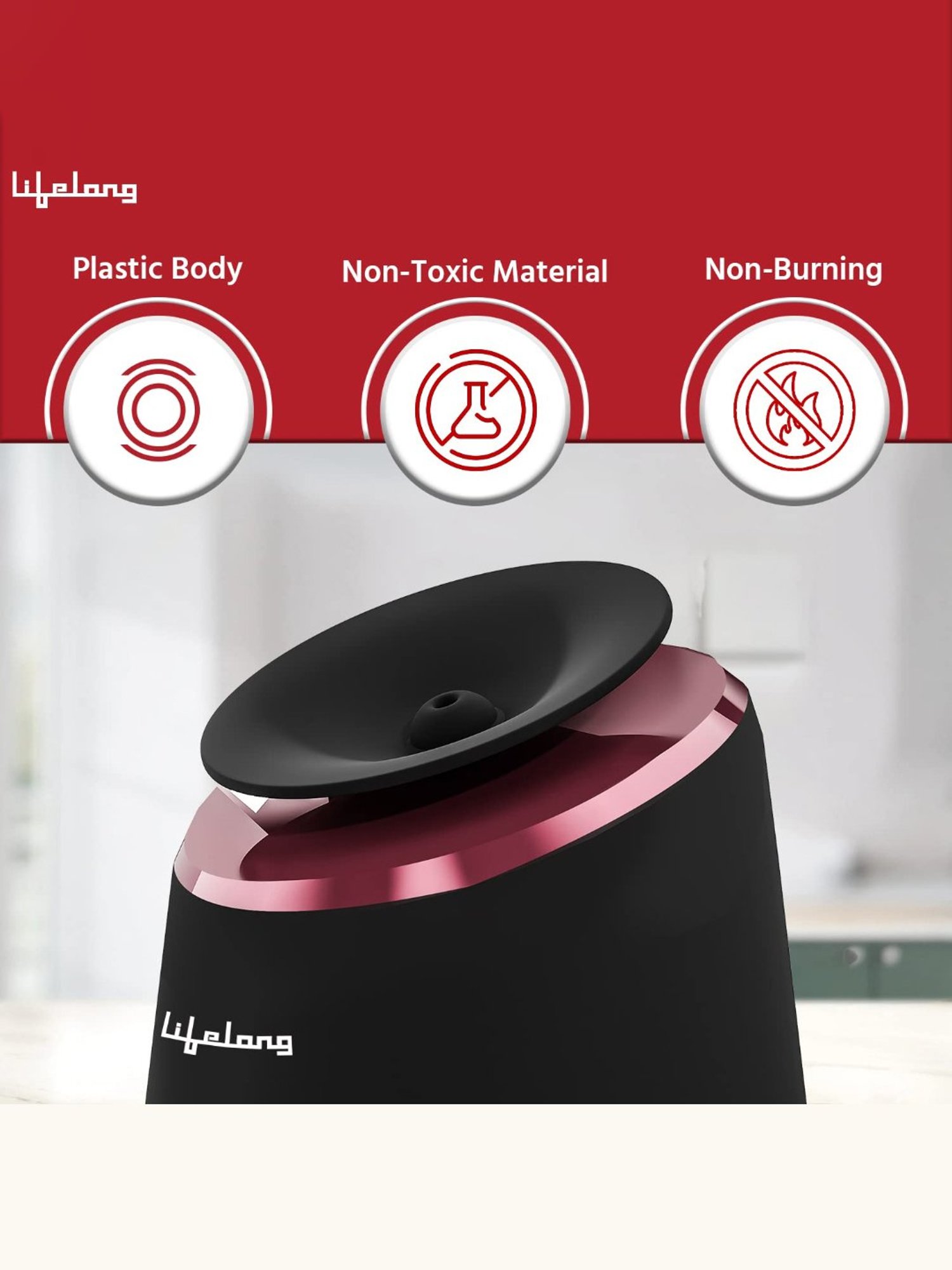 Lifelong LLS108 Hydrating Moisturising Facial Steamer with Bonus Blackhead Removal Kit (Black)