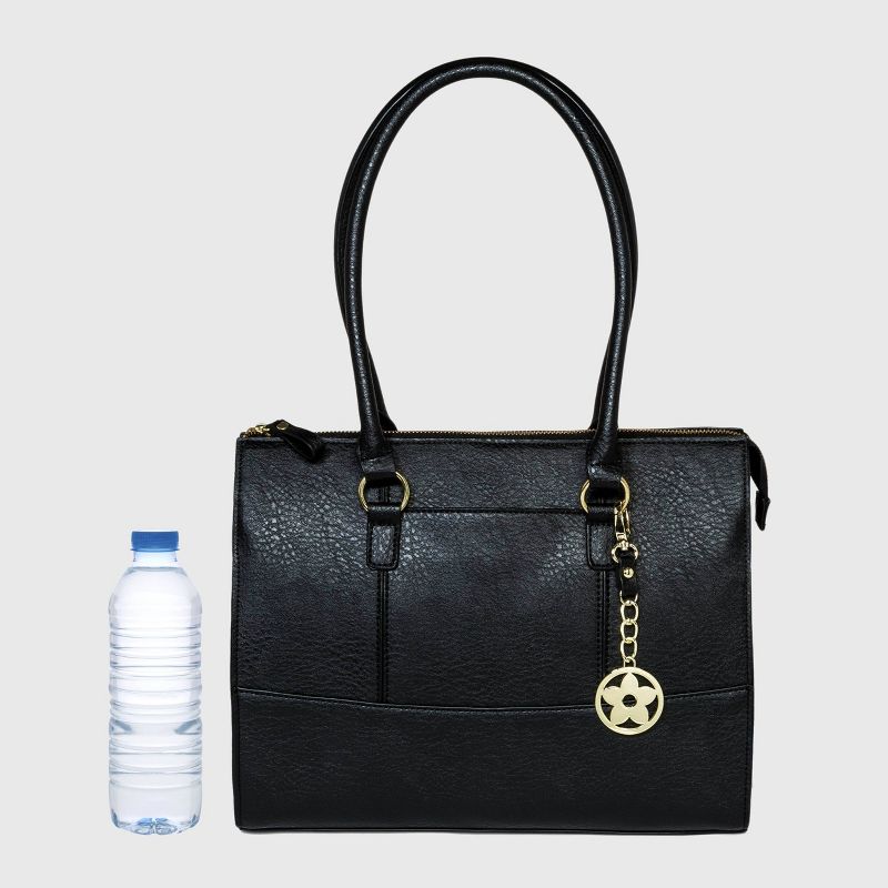 Bueno Zip Closure Tote Handbag - Black