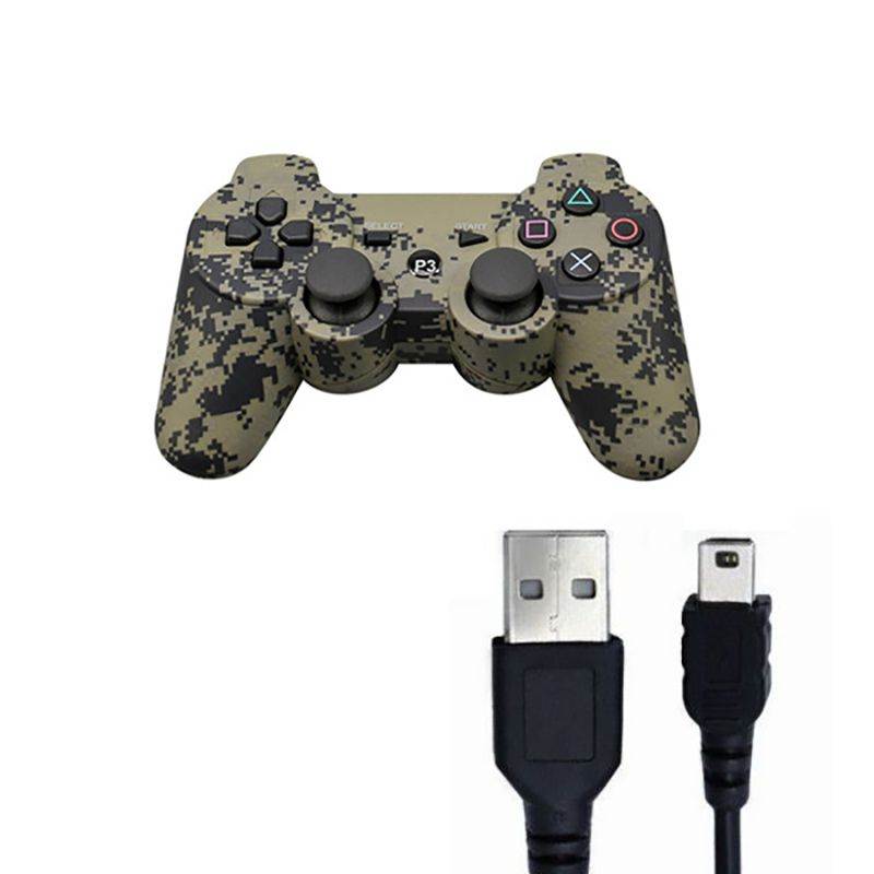 CHENGDAO PS3 Controller 2 Pack Wireless Dual Shock Gamepad for Sony Playstation 3 with Charging Cord (Black + red )