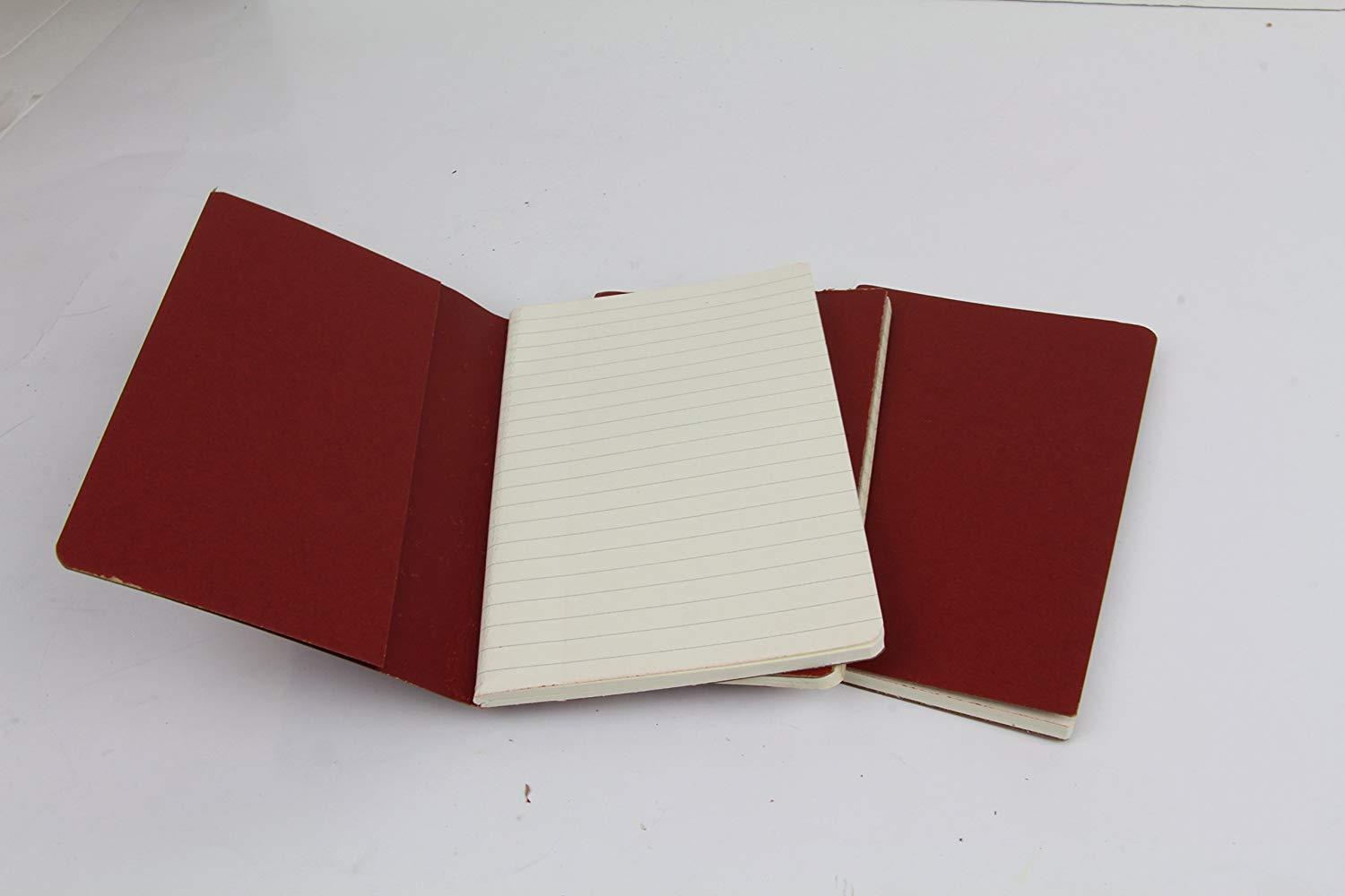 Personal Premium Journals, Pack of 3 Notepads 3.5in x 5.5in - Cranberry Red Solid Color Lined Stationery Notebooks (Cranberry Red)