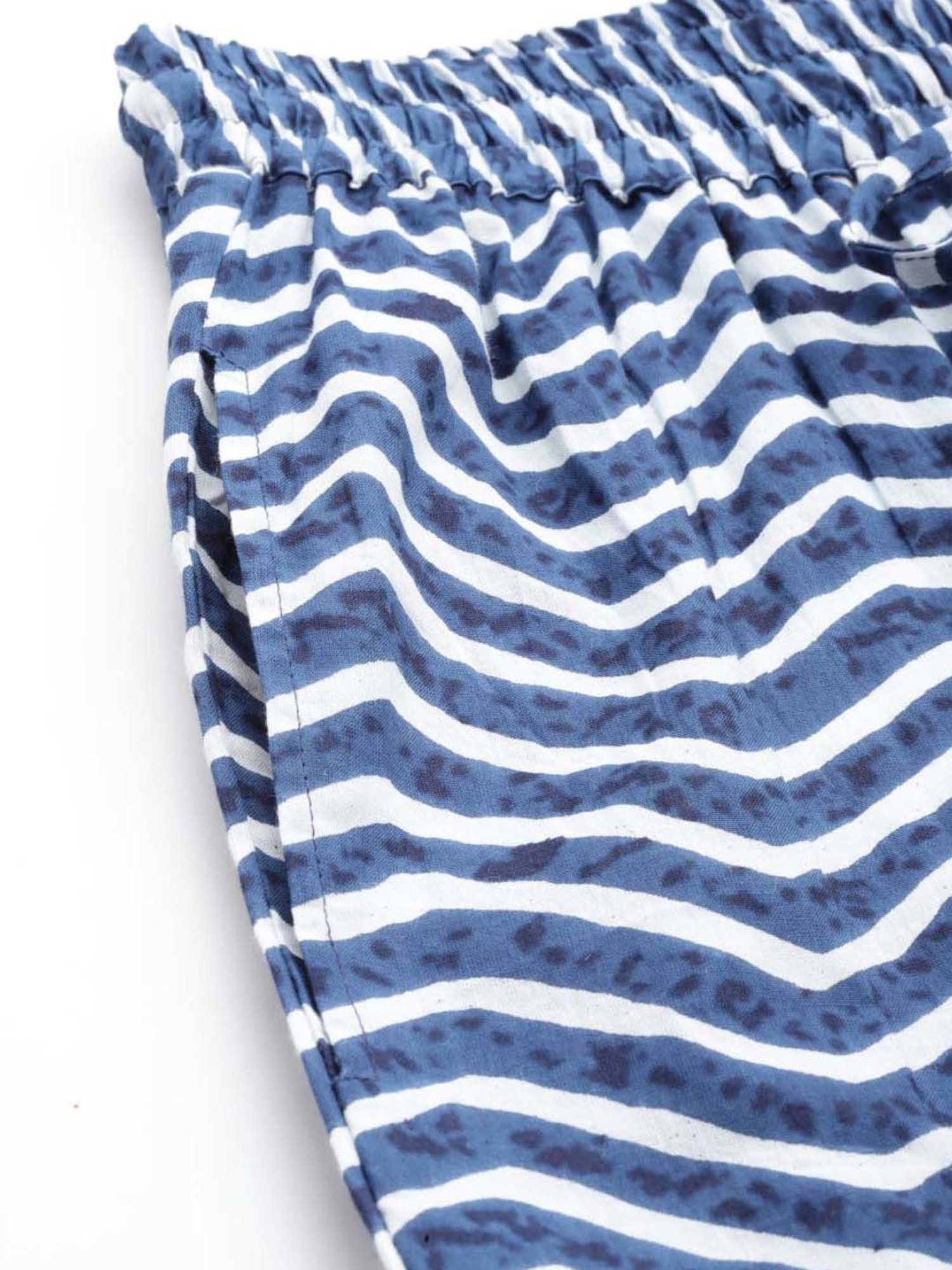 Prakrti Blue Cotton Printed Top Pant Set