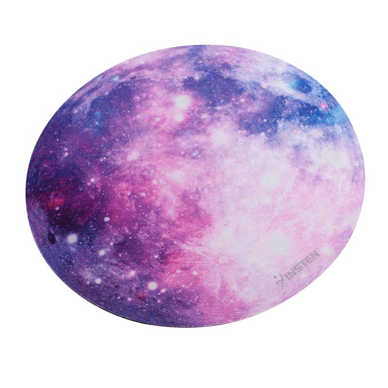 Insten Round Mouse Pad Galaxy Space Planet Moon Design Super Smooth Mousepad - Purple Nebula Space (8.4" x 8.4")