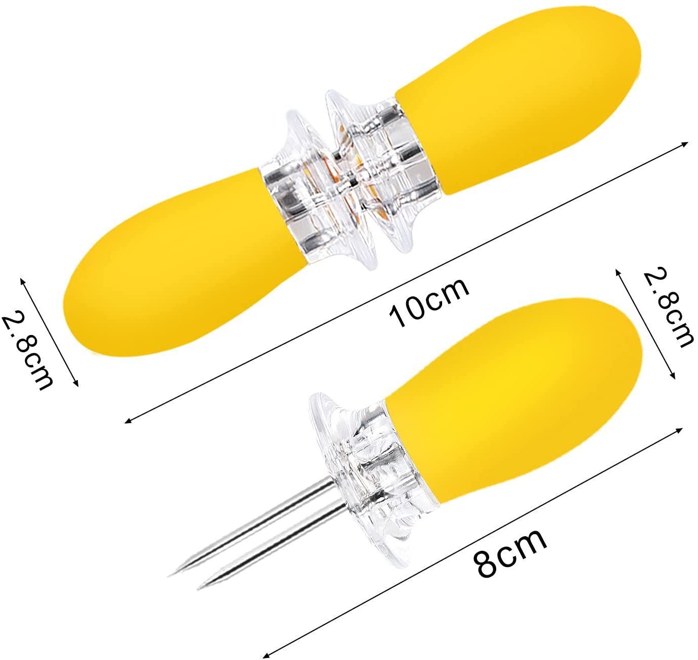 10Pcs/5 Pairs Corn Holders, Stainless Steel Corn on The Cob BBQ Fork Skewers for Home Cooking Parties Camping