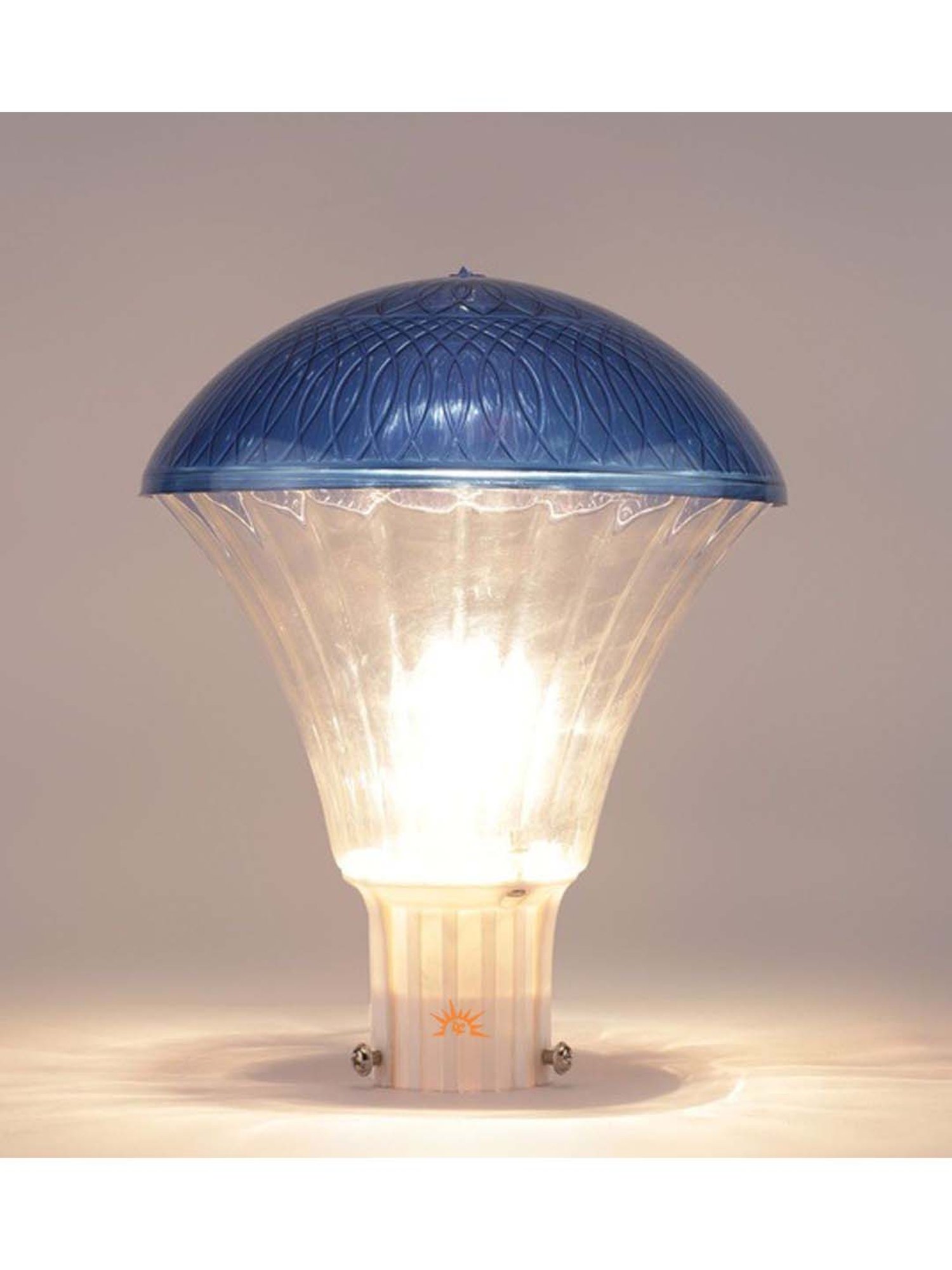 Pure Home and Living Grey Glass Trophy Shaped Table Lamp Stand