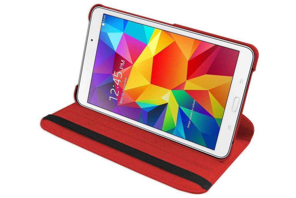 Hellfire Trading PU Leather Case 360 Rotating for Samsung Galaxy Tab 4 T330 8" - Hot Pink