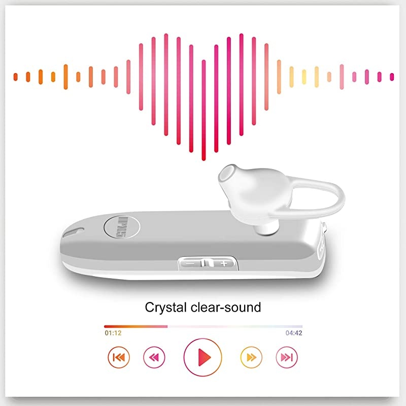 Bluetooth Headset for Cell Phone Handsfree Bluetooth Earpiece with Mic IPX5 Waterproof Single Ear Bluetooth Headset for DrivingExerciseBusiness