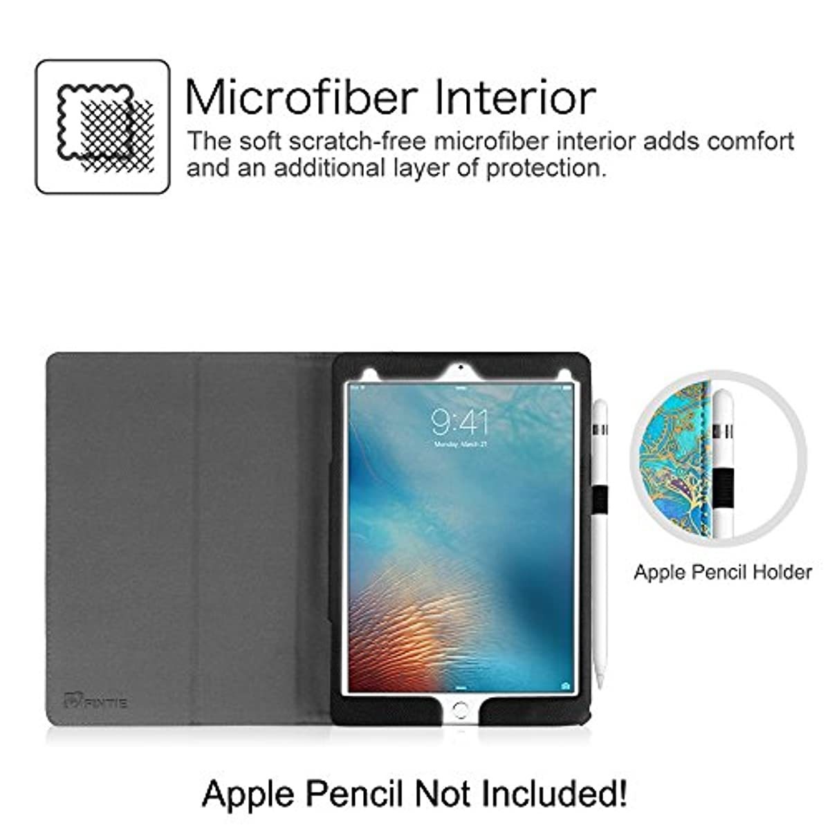 Fintie Case for iPad Pro 9.7, Premium Vegan Leather Folio [Slim Fit] Standing Smart Protective Cover with Auto Sleep/Wake Feature for iPad Pro 9.7 Inch 2016 Release Tablet, Shades of Blue