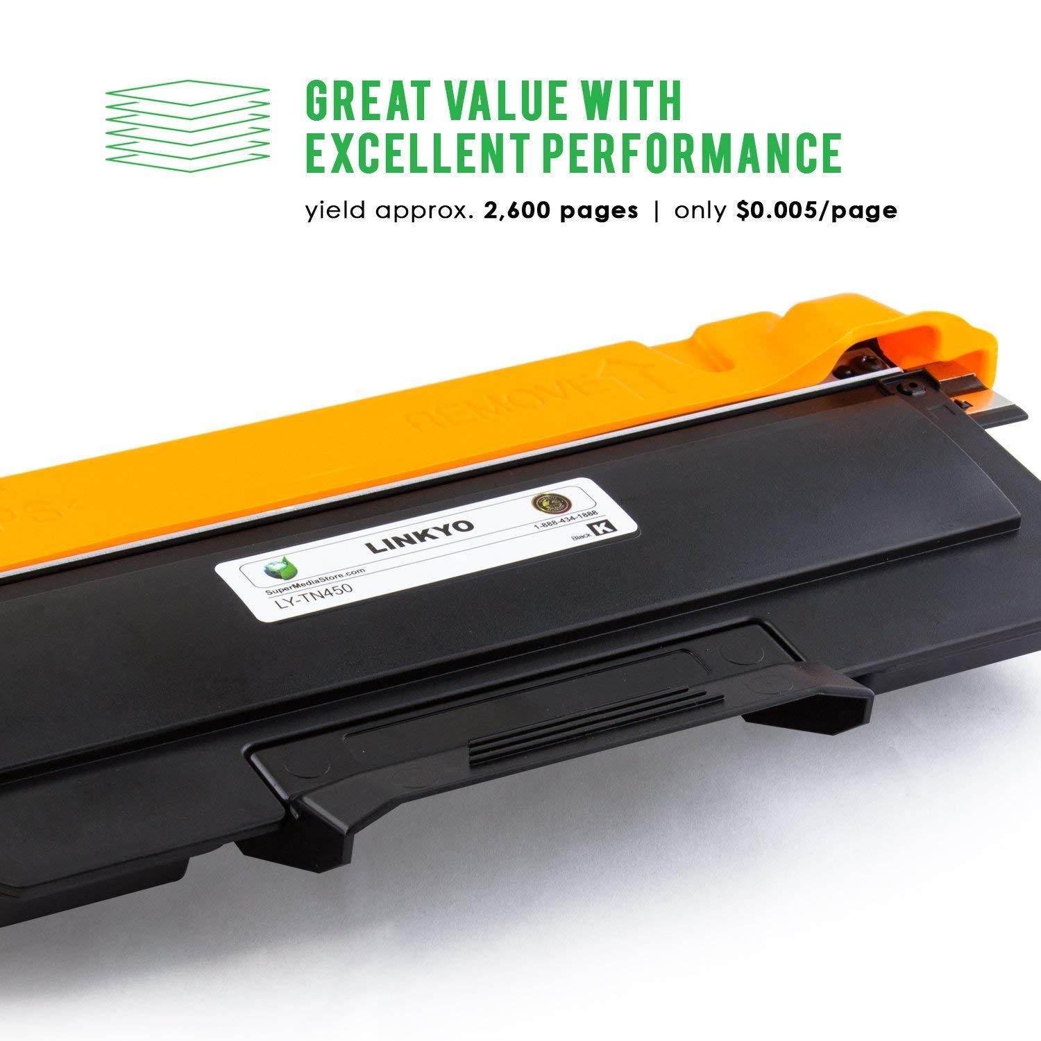 LINKYO Compatible Toner Cartridge Replacement for Brother TN450 TN-450 TN420 (Black, High Yield)