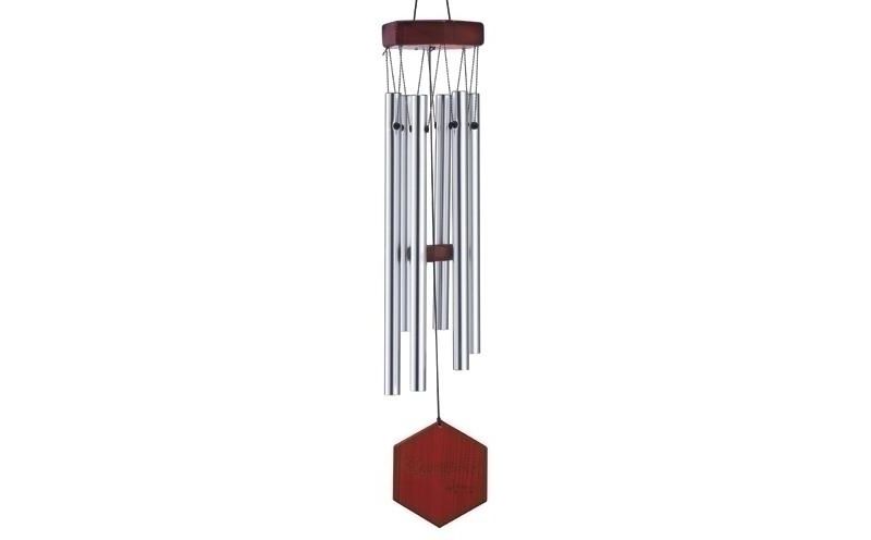 Roman 20" Hand-Tuned Triple Seal Diamond Line Outdoor Patio Garden Wind Chime - Silver