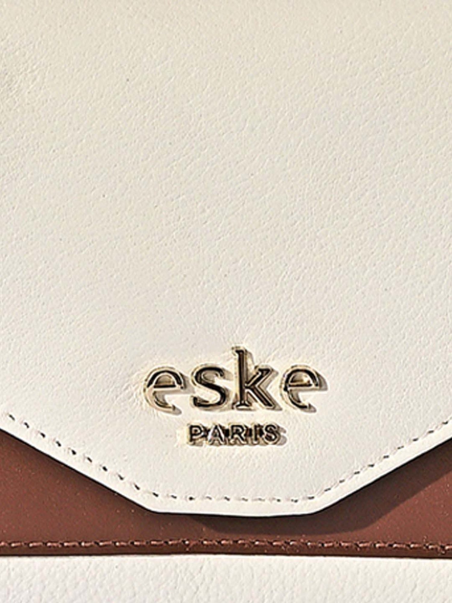 Eske Percy White Solid Tri-Fold Wallet for Women