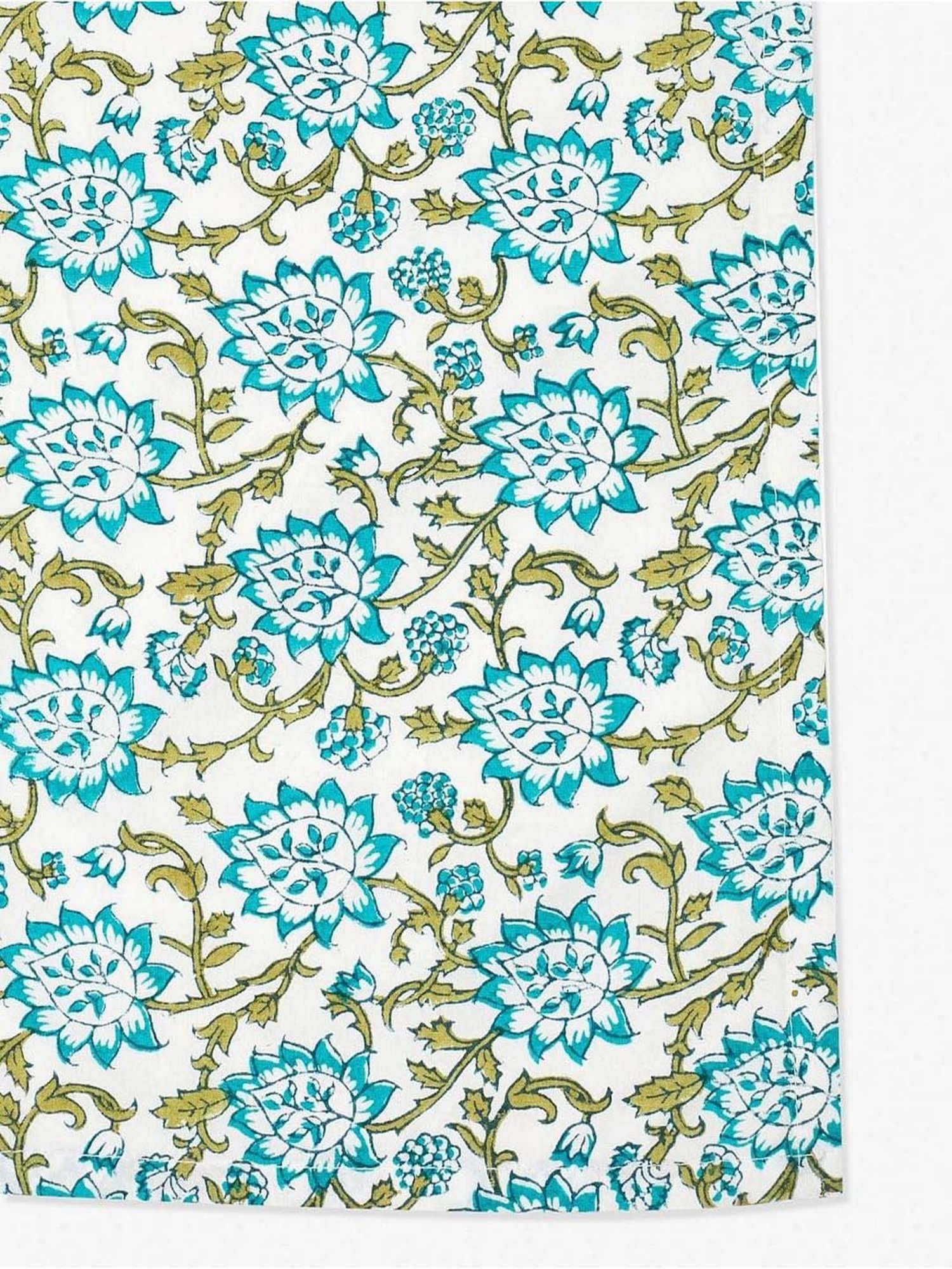 Fabindia Aqua Cotton 180 TC Single Bed Sheet With Pillow Cover