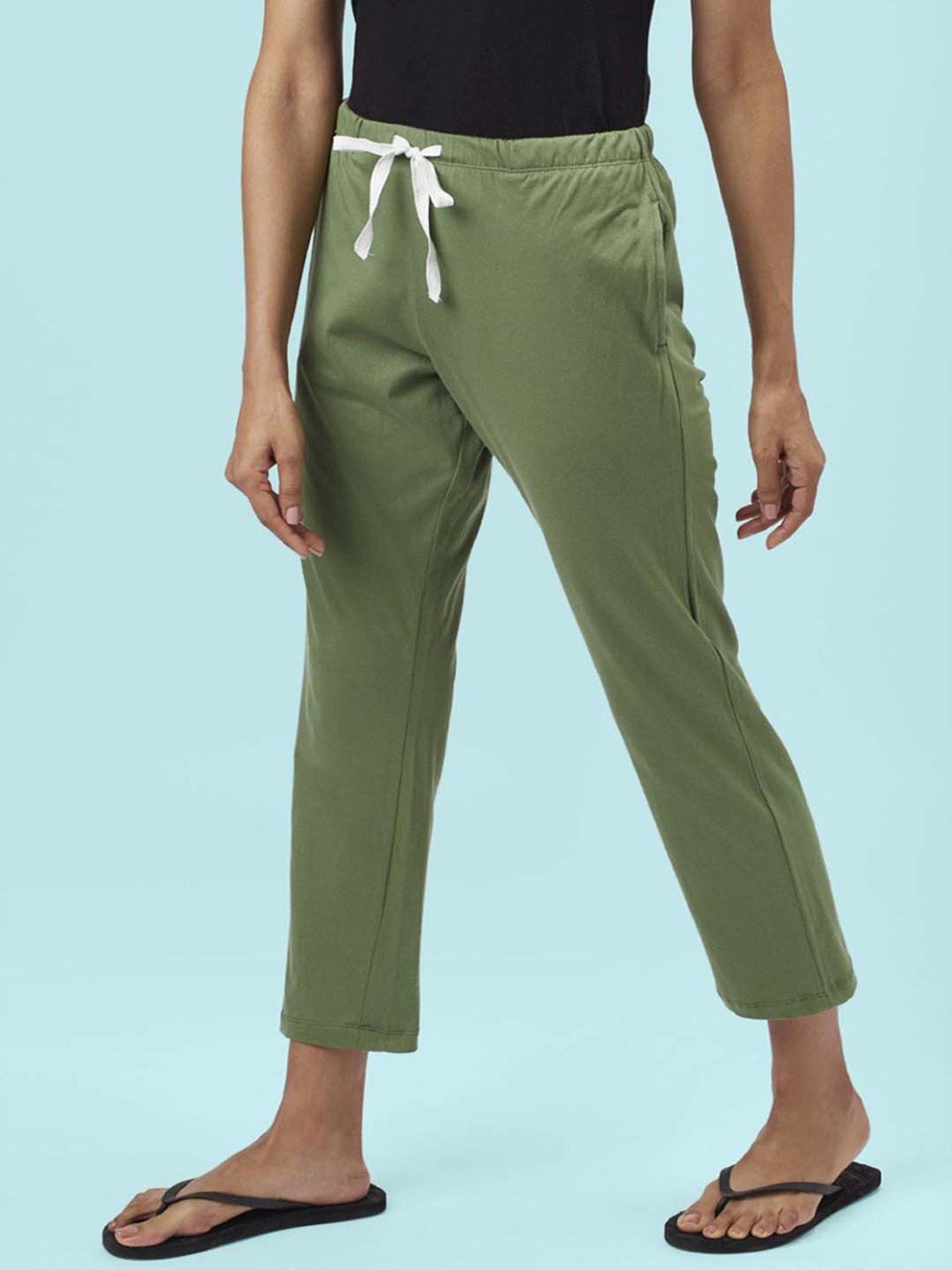 Dreamz by Pantaloons Grey Green Cotton Printed Pyjamas