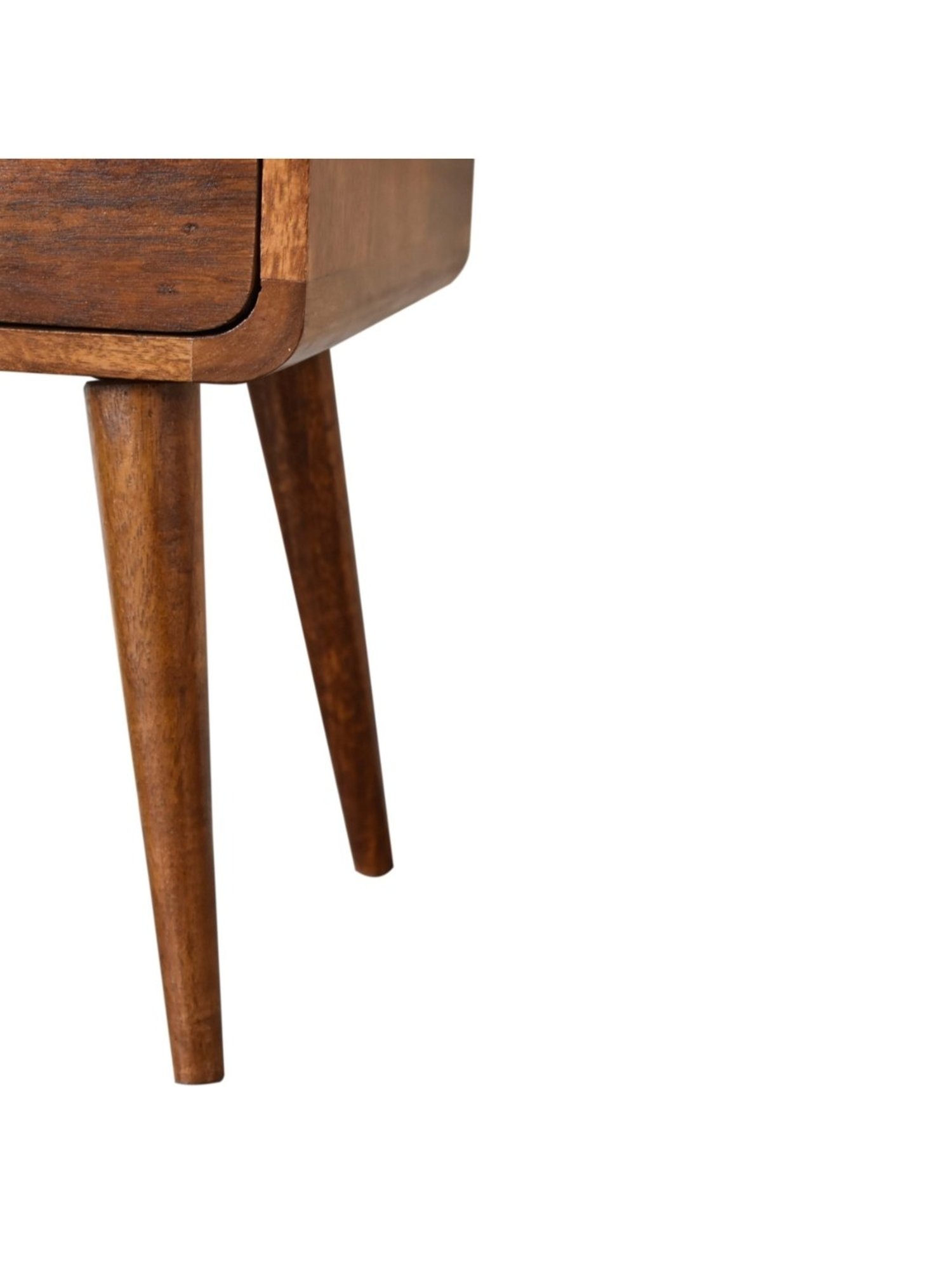 Artisan Furniture Solid Brown Mango Wood Side Table Chestnut Finish