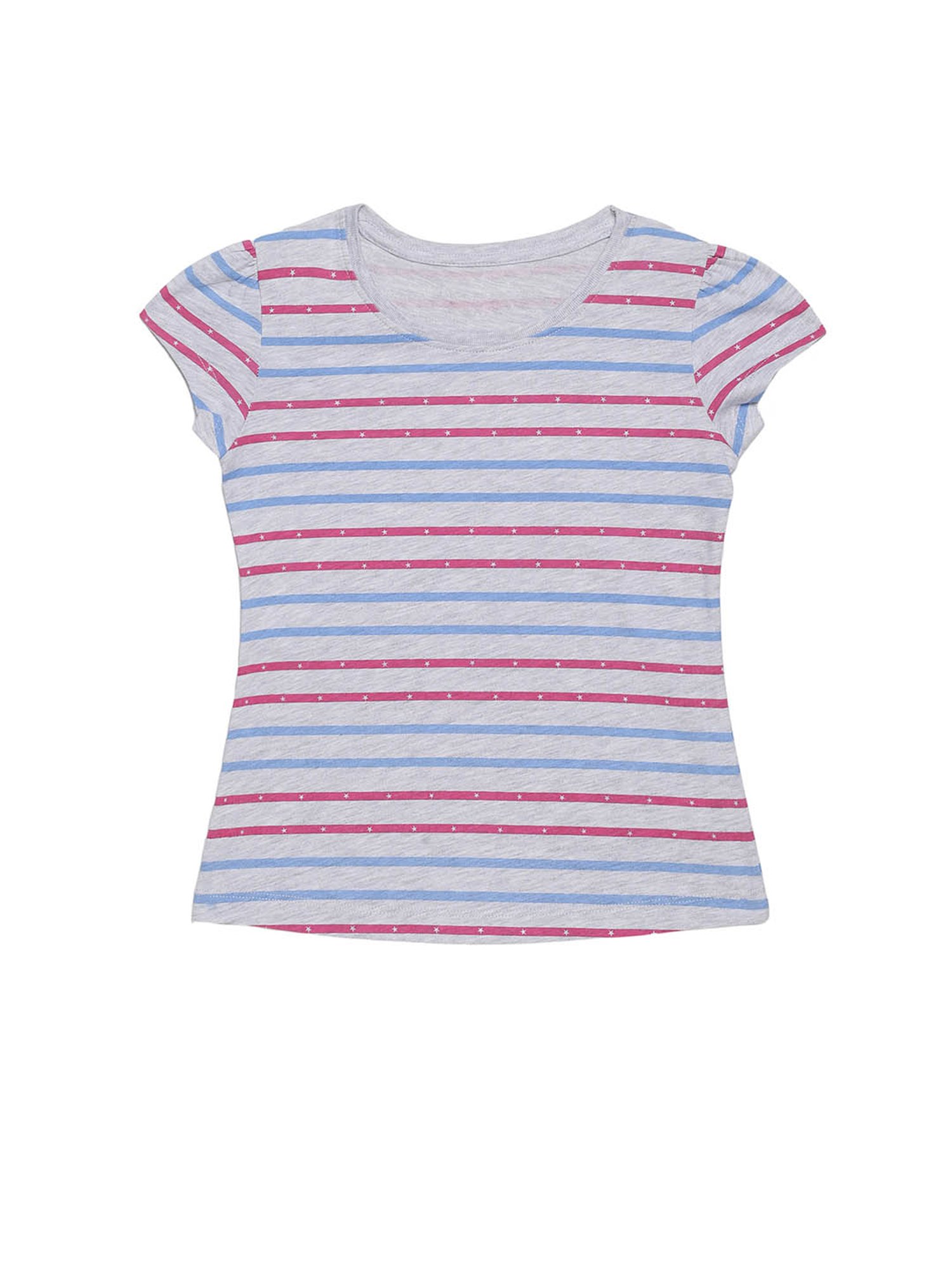 Plum Tree Kids White & Grey Embellished T-Shirt (Pack Of 2)