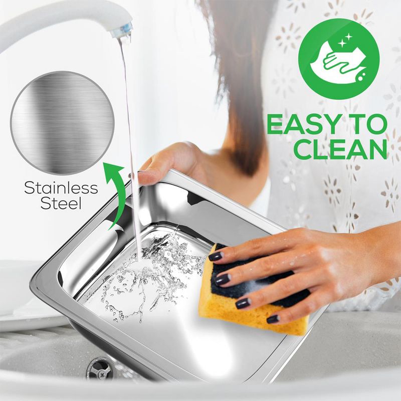 Nutrichef PKBFWM33 Electric 3 Tray Cool Touch Portable Stainless Steel Buffet Server Hot Plate Food Warmer with Rotary Temperature Control Knobs