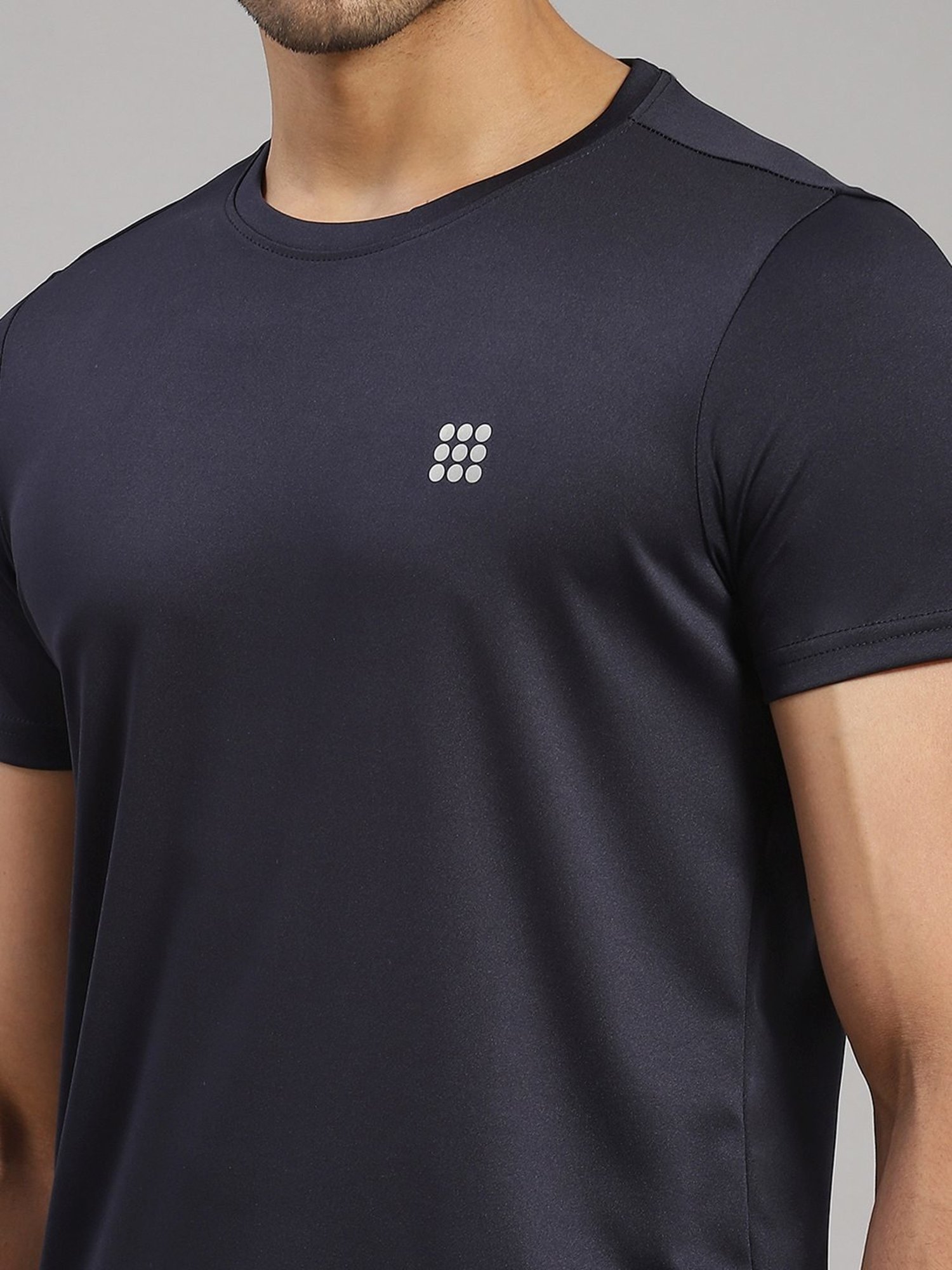 Rock.It Navy Blue Regular Fit T-Shirt