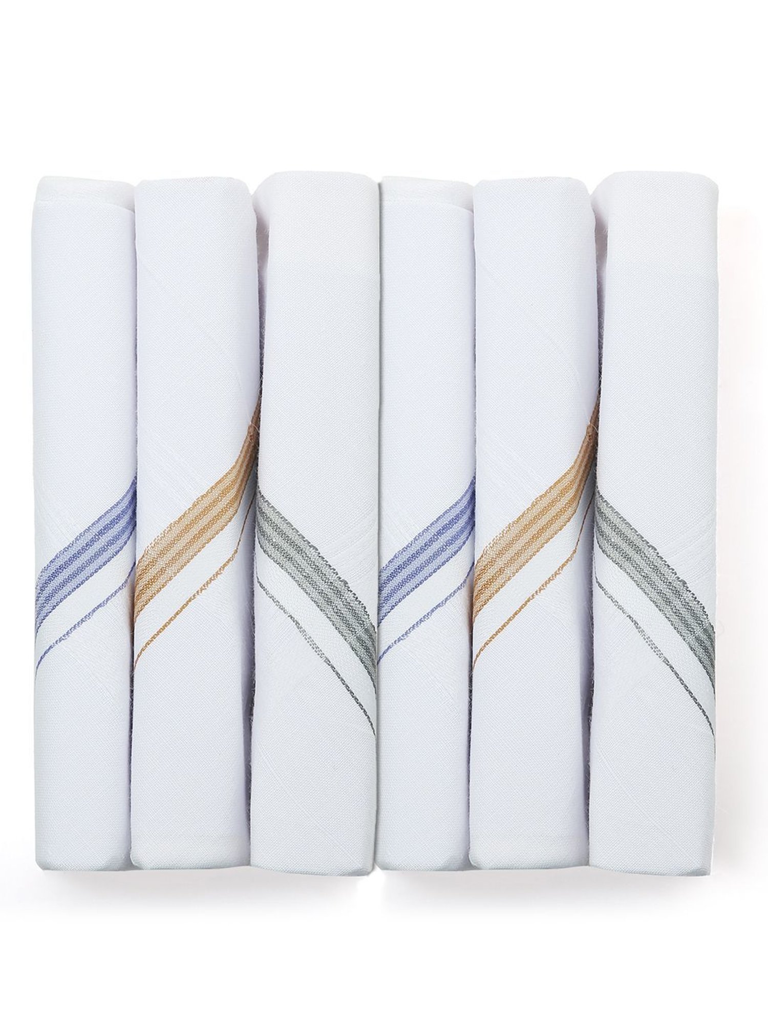 Crusset White Cotton Handkerchief - Pack of 6