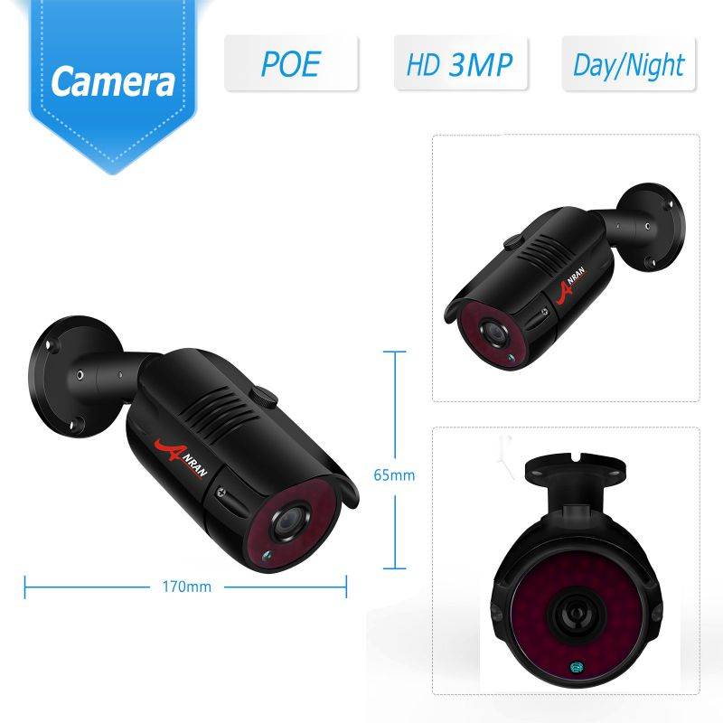 ANRAN 1536P Home Security Camera System with 1TB Hard Drive H.265+ 4CH Full 5MP HD Video POE NVR Recorder with 4X HD 1536P Indoor Outdoor Weatherproof CCTV Cameras ,Motion Alert,Remote Access