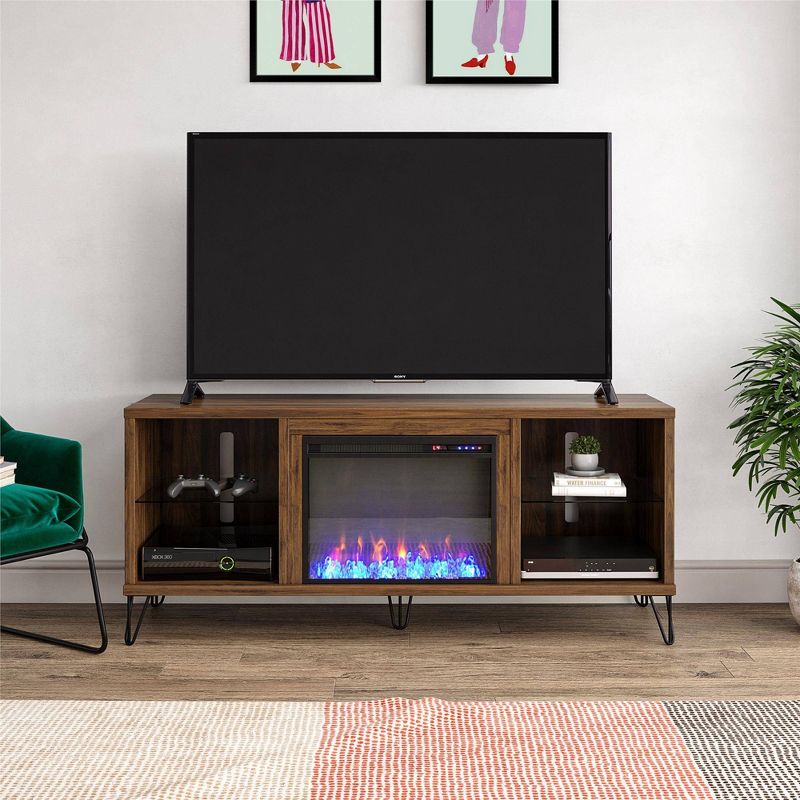 70" Concord Fireplace Tv Stand Walnut - Novogratz