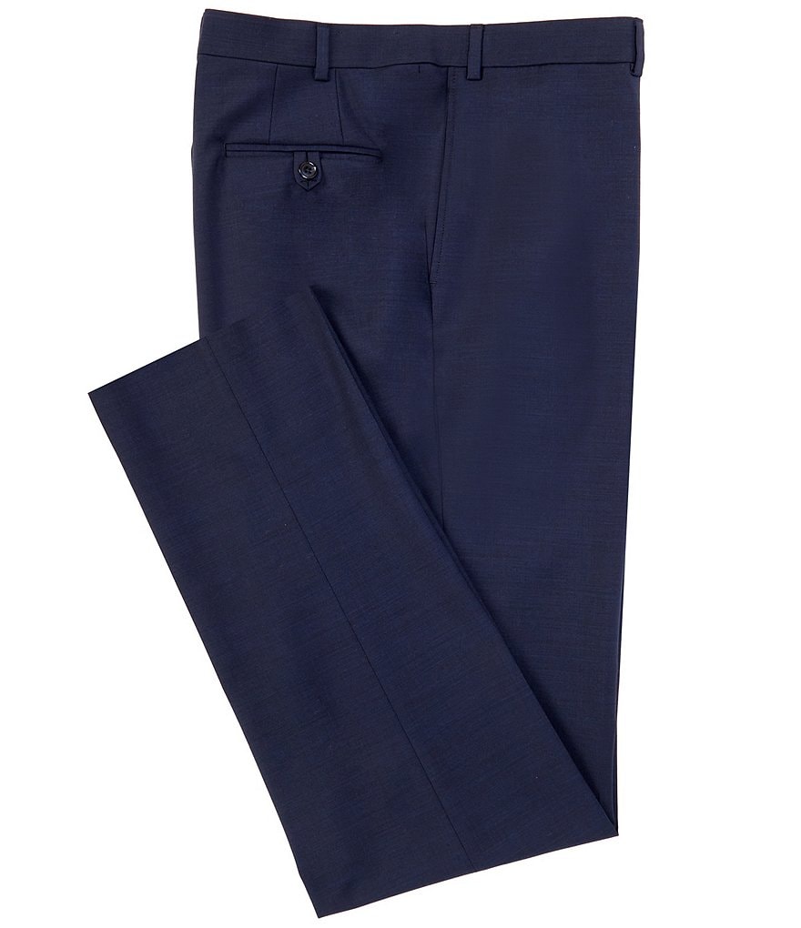 Cremieux Tailored Modern Fit Flat Front Sharkskin Dress Pants