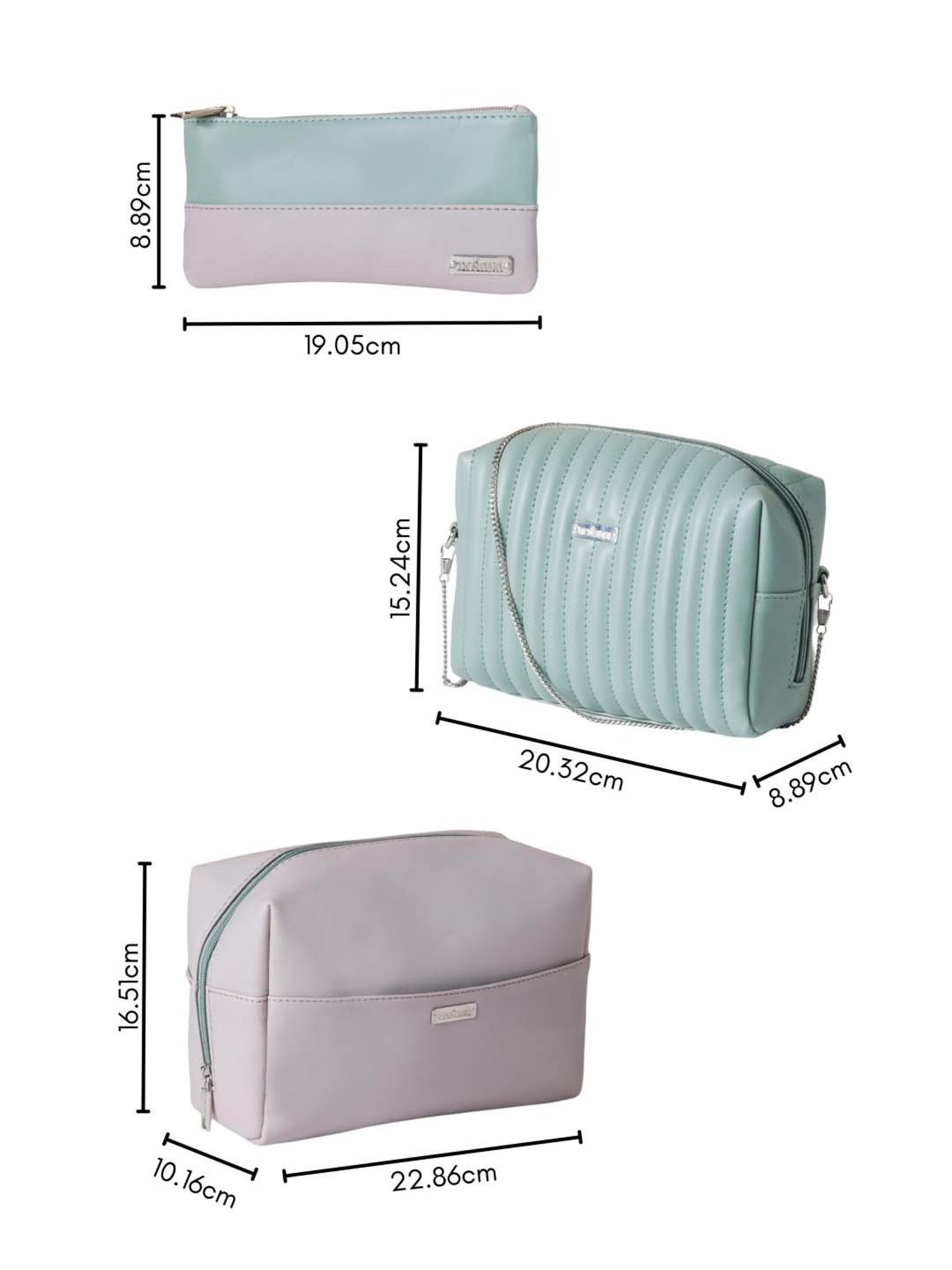 HOSTA HOMES Black Pvc Parachute Material Zipper Bag - Set of 2