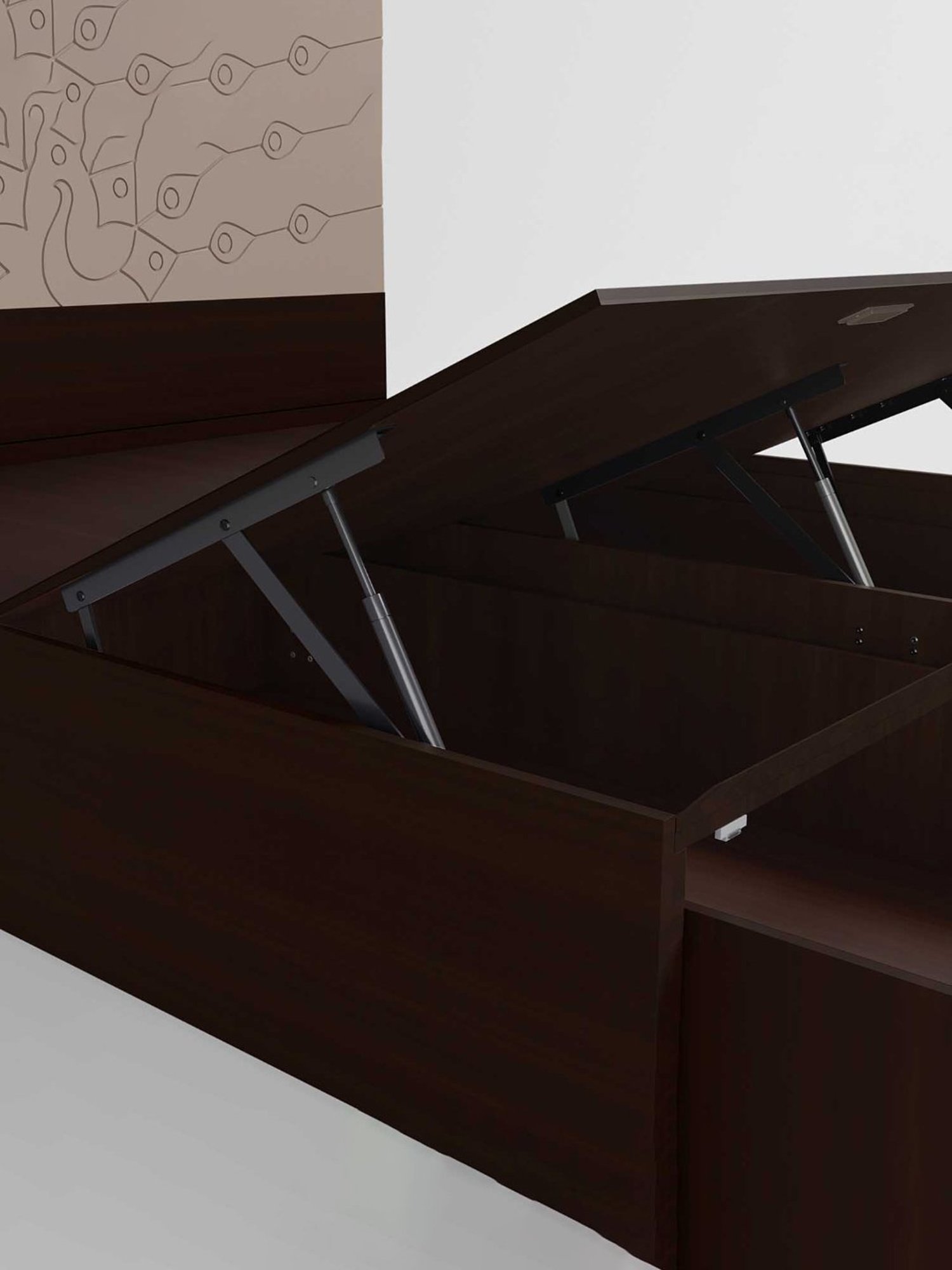 Nilkamal Riva Black Engineered Wood King Size Bed with Storage