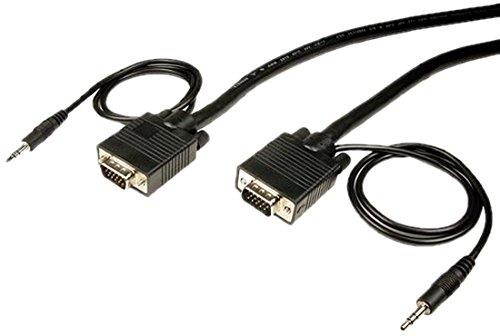 Cables Unlimited PCM-2240-15 SVGA Cable With 3.5mm Male to Male Audio (15 Feet, Black)
