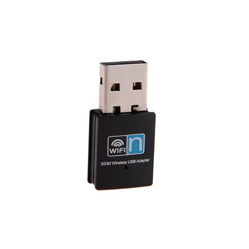 300Mbps USB WiFi Adapter,  Wireless LAN Network Card Adapter WiFi Dongle for Desktop Laptop PC Windows 10 8 7 XP MAC OS (Plug-and-Play for Windows10)
