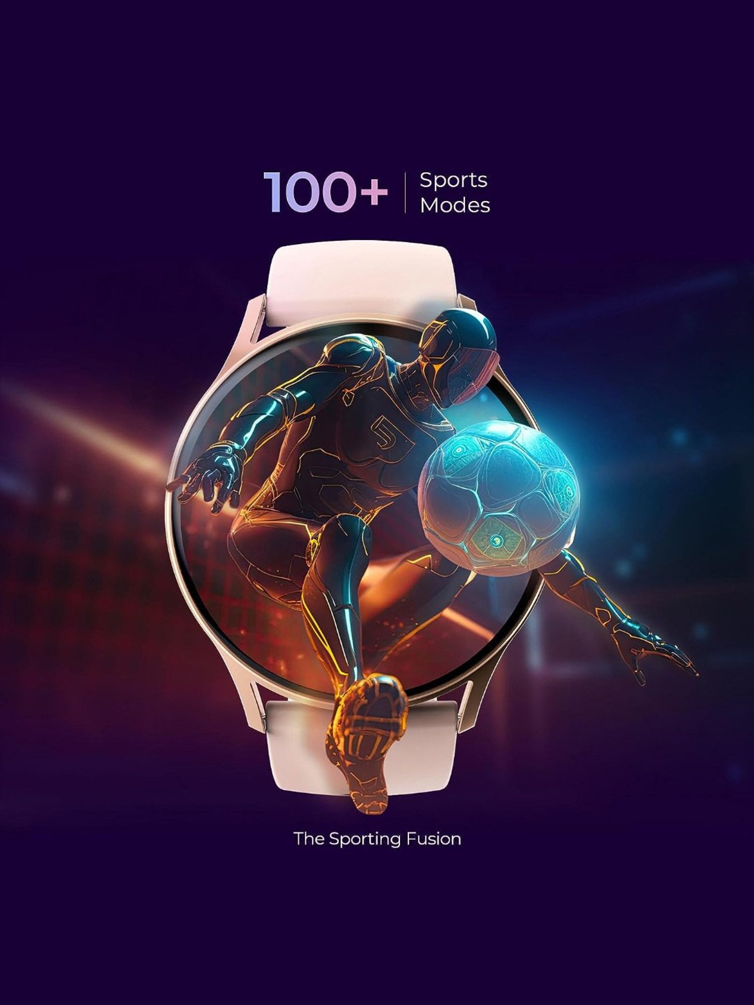 beatXP Flare Pro Bluetooth Calling Smartwatch with 1.39 inch HD Display & IP68 (Champagne Gold)