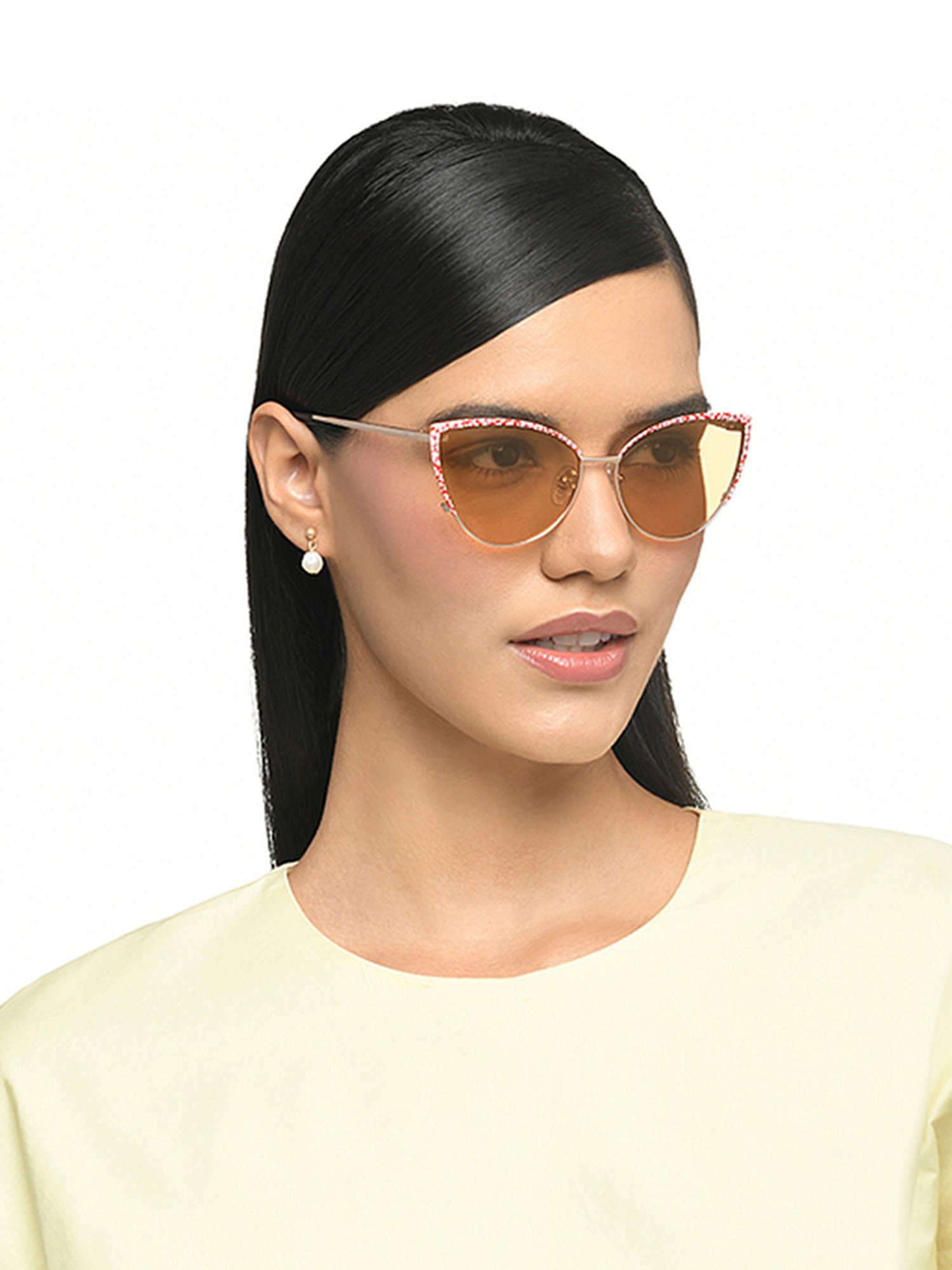 Vincent Chase Yellow Cat Eye Polarised and UV Protected Lens sunglasses For Women