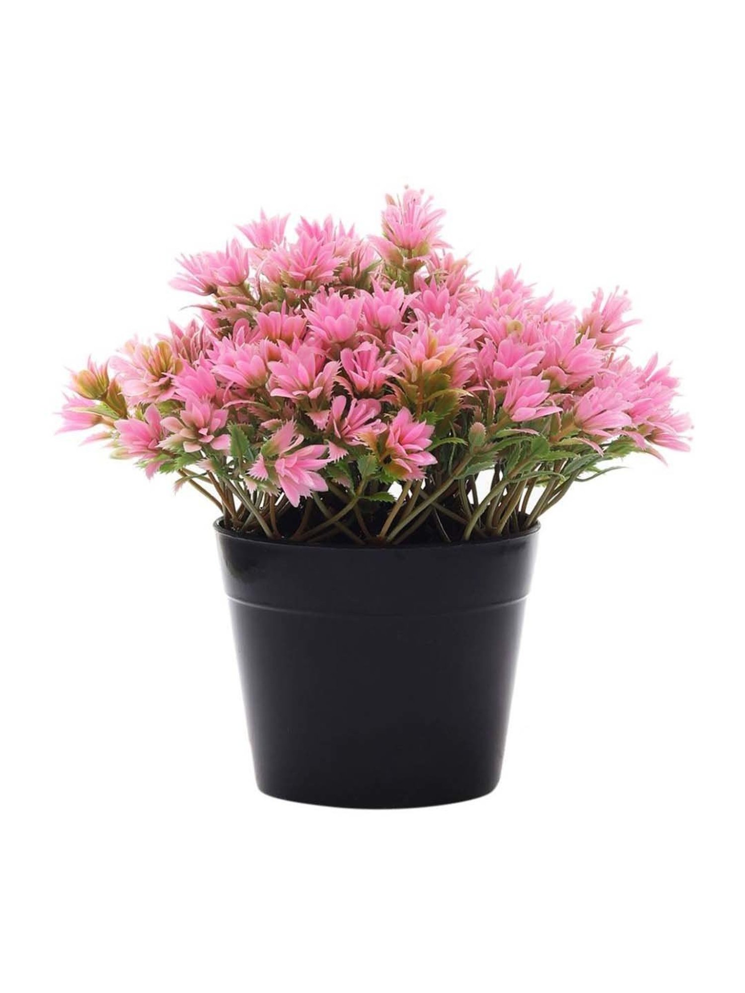 Foliyaj Pink Plastic Artificial Plant With Cluster Shaped Leaves