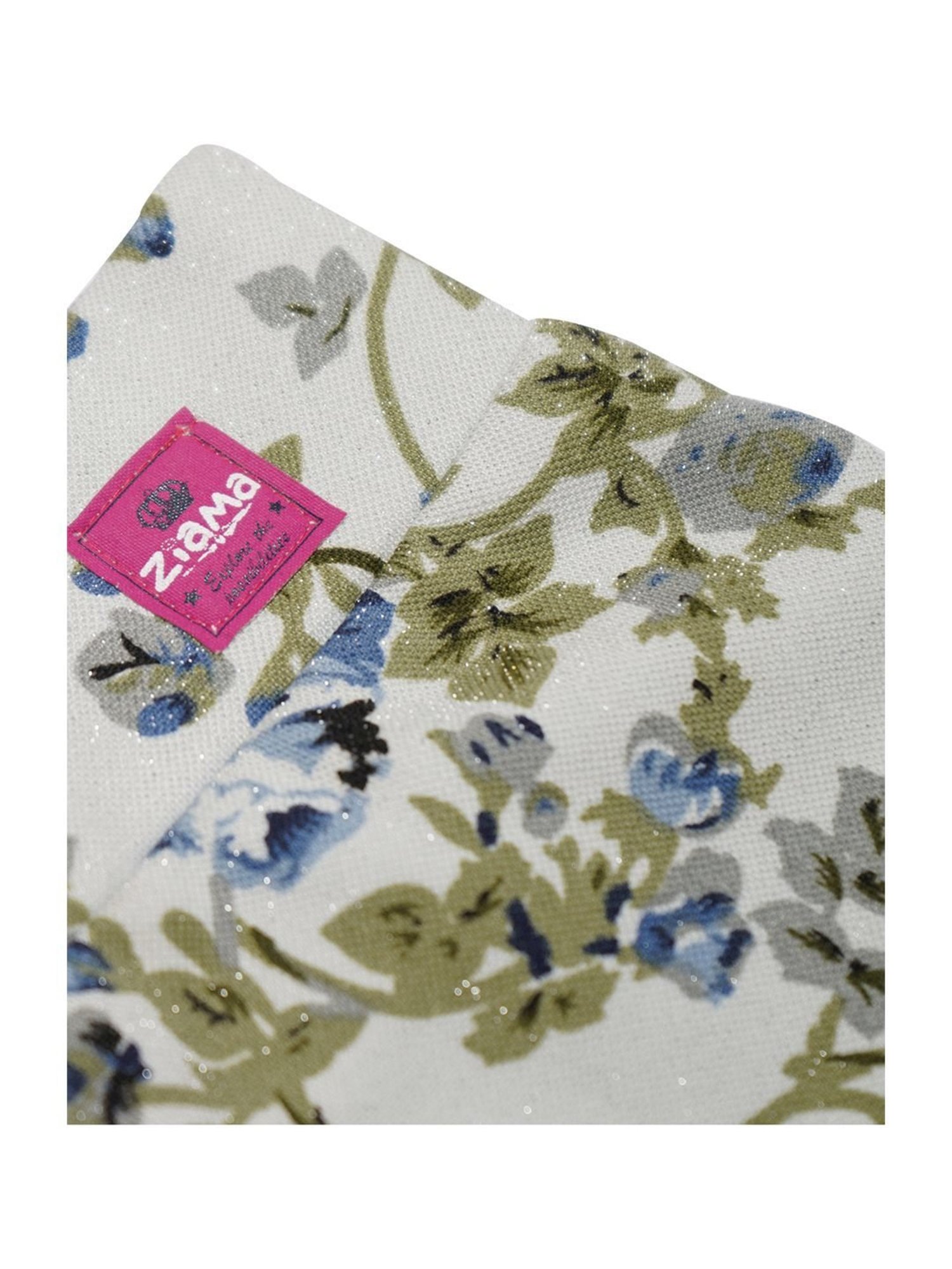 ZIAMA Kids White & Green Floral Print Leggings