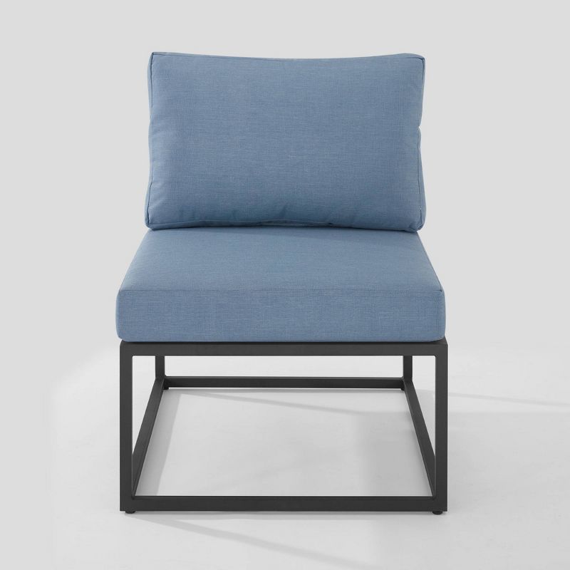 Outdoor Modern Modular Patio Side Chair Blue - Saracina Home