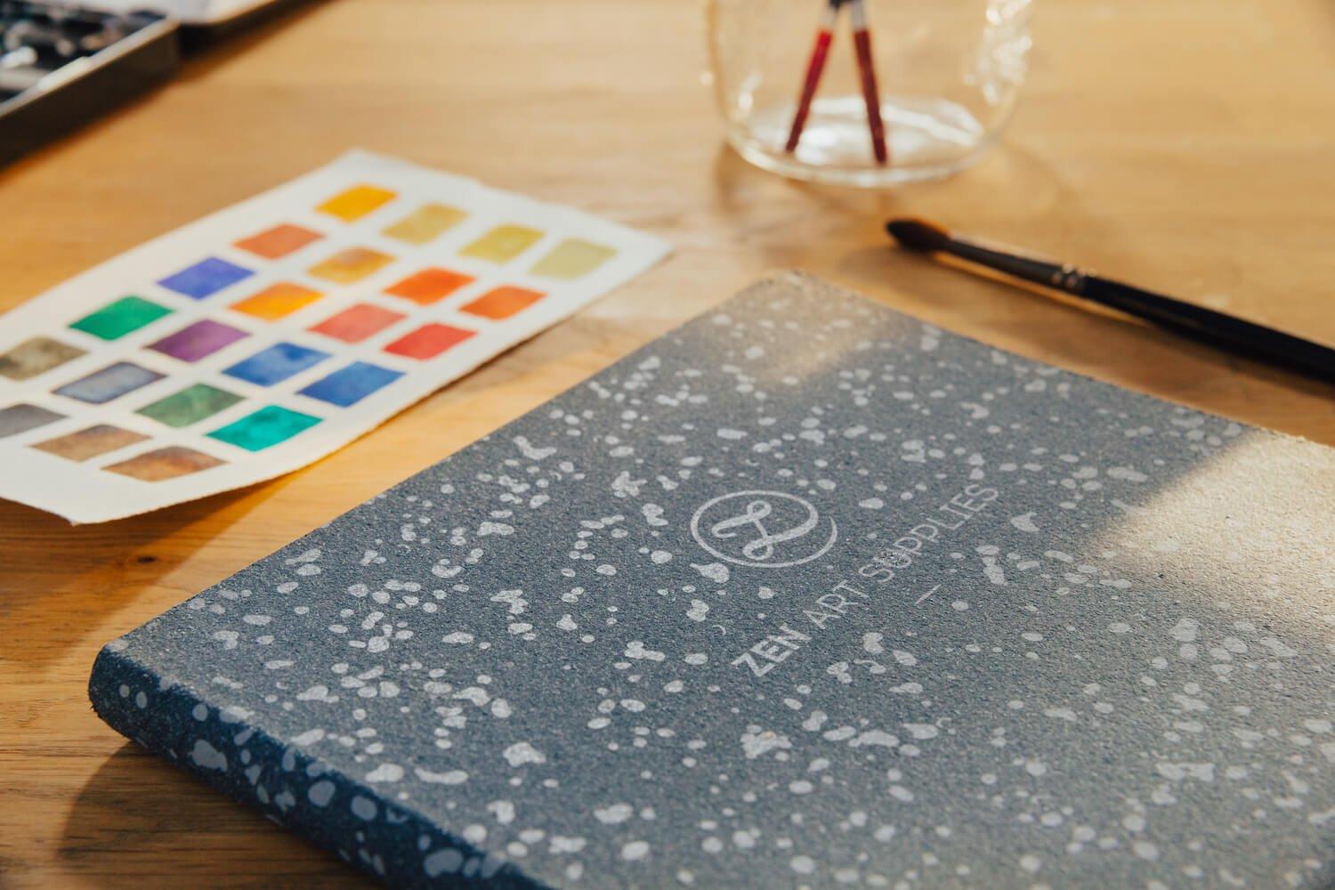 ZenArt's B5 (7&rdquo;x10&rdquo;) Sketchbook Journal - Durable Engineered Leather Cover, 160 Blank Pages of Smooth 120 GSM Acid-Free Ivory Paper, Inner Pocket, 2 Bookmarks & Elastic Band