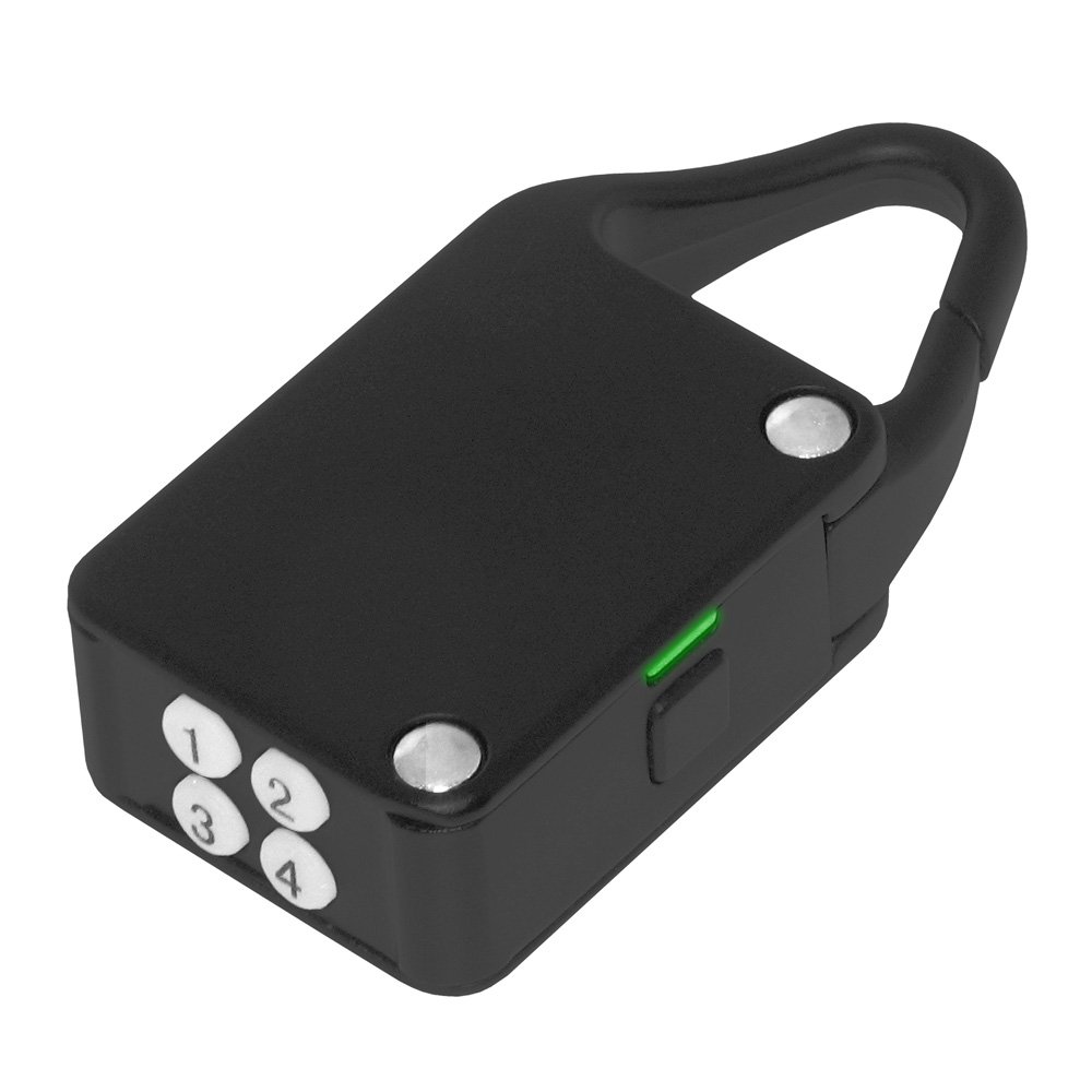 Bluetooth Enabled Keyless Metallic Smart Padlock with Custom Numeric Passcode - Black