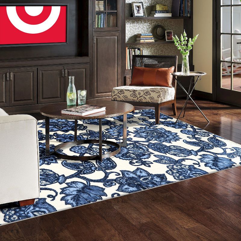 5'X8' Floral Area Rug Blue - Mohawk