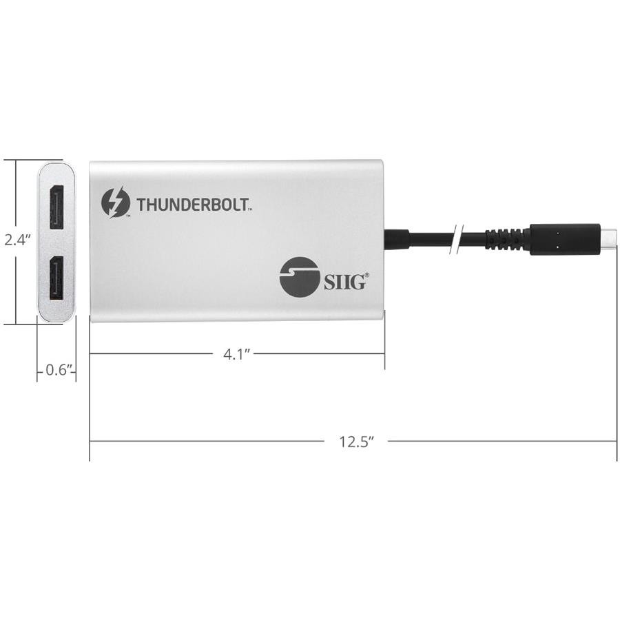 SIIG Thunderbolt 3 to Dual DP 1.2 Adapter JUTB0611S1