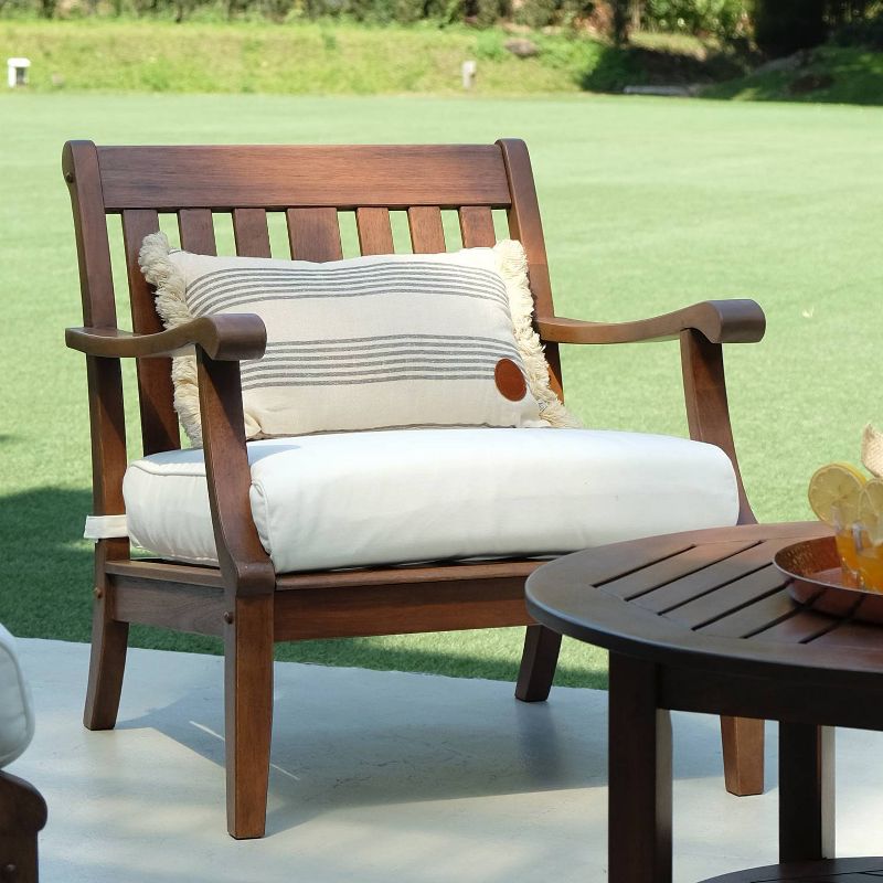 Sopra 2pc Wood Patio Lounge Chair with Cushion - White - Cambridge Casual