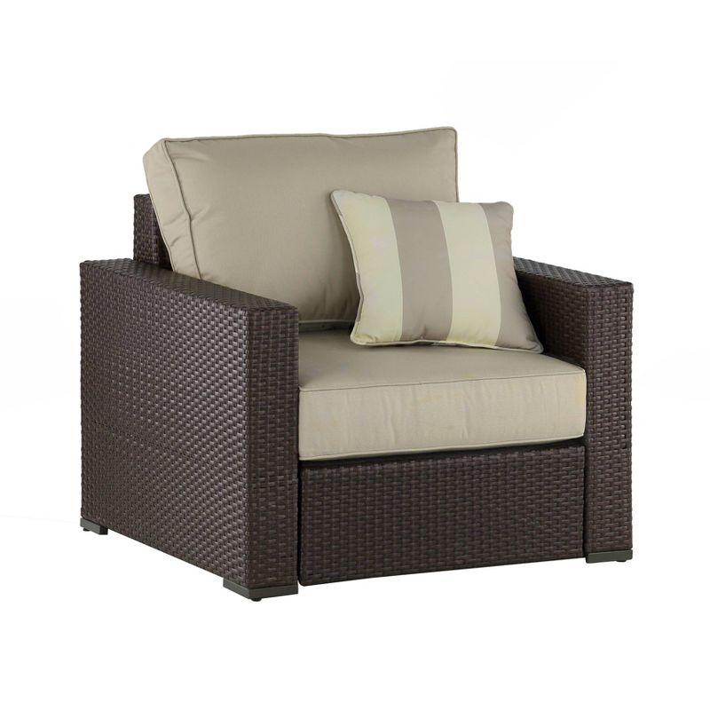 Laguna Outdoor Arm Chair - Brown Wicker - Serta
