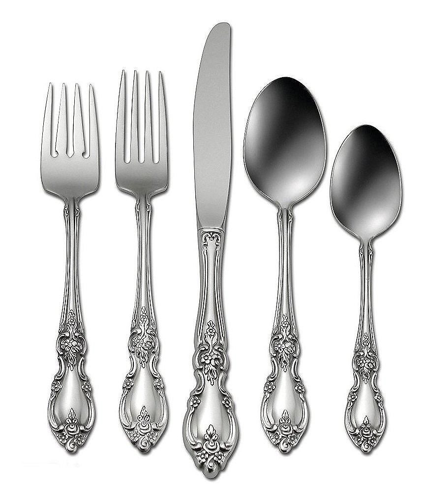 Oneida Louisiana Floral Fiddleback 20-Piece Stainless Steel Flatware Set