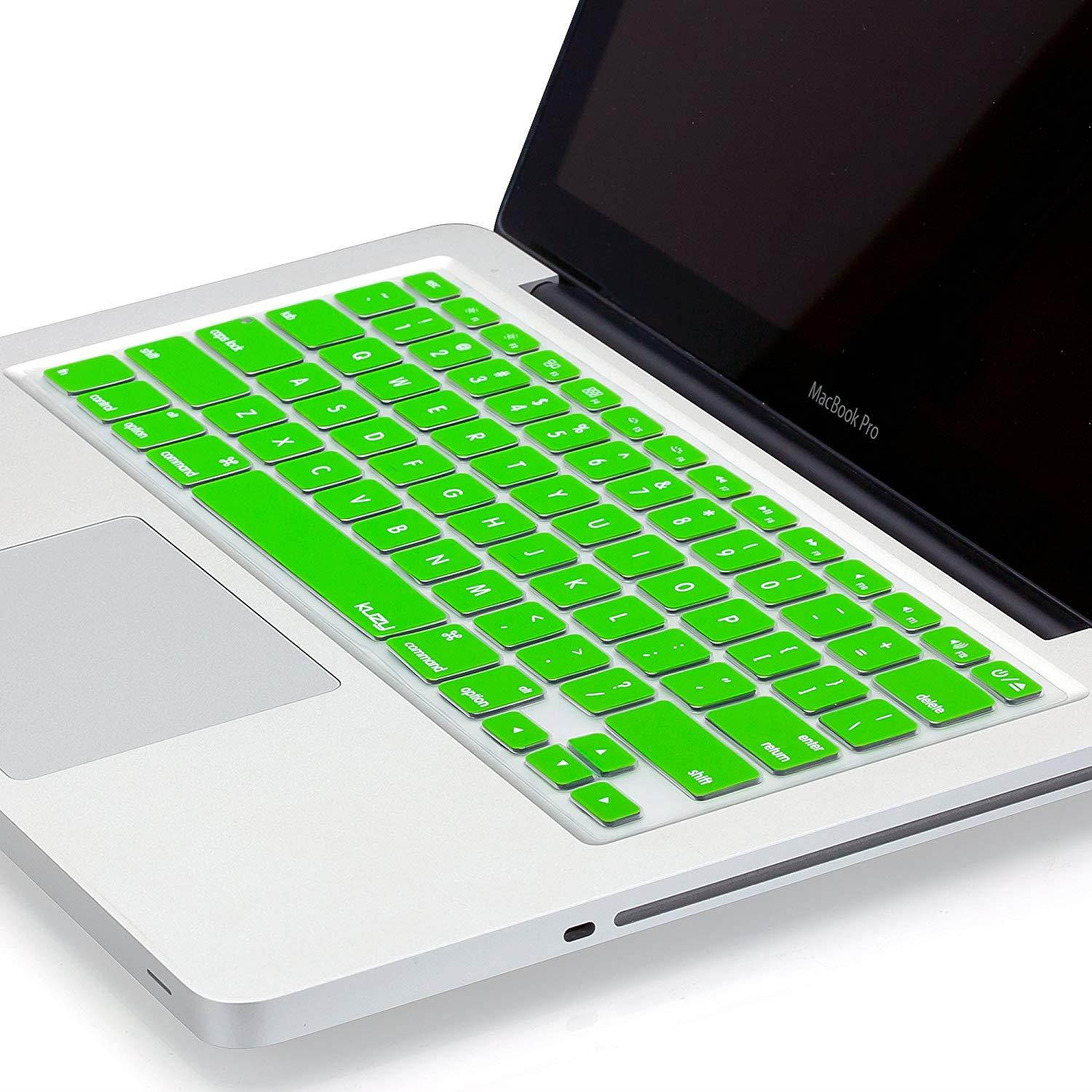 Kuzy - GREEN Keyboard Silicone Cover Skin for MacBook Pro 13" 15" 17" Aluminum Unibody (with or w/out Retina Display) iMac and MacBook Air 13" - Green