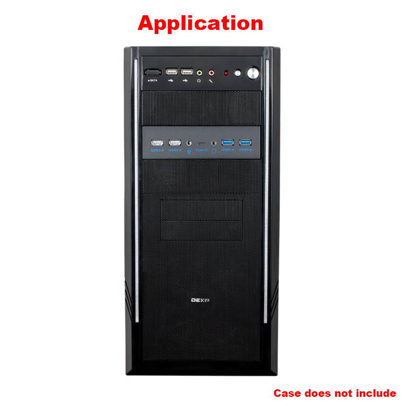 5.25 Inch Front Panel 5 Ports USB Hub w/ HD Audio Output Port & Microphone Input,USB 3.1 Gen 1(5Gbps) Type-C+2 x USB 3.0 & 2 x USB 2.0 w/ Integrate Internal USB 3.0 to 2.5 SATA III Adapter