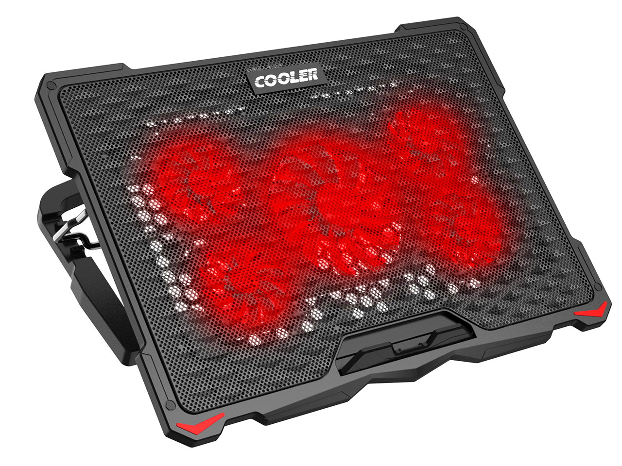 AICHESON Laptop Cooling Pad 5 Fans Up to 17.3 Inch Heavy Notebook Cooler, LED Lights, 2 USB Ports, S035